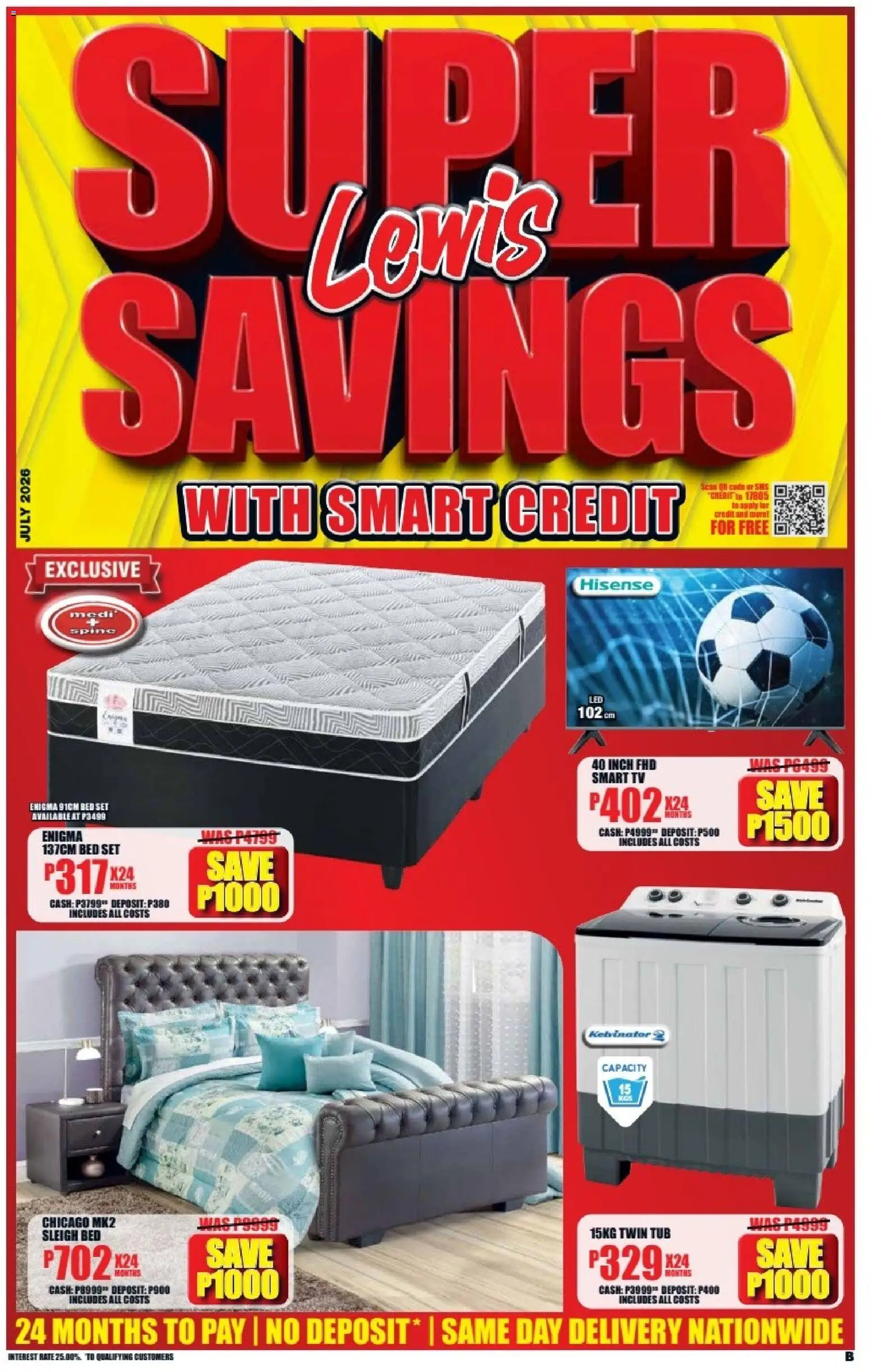 New Lewis Stores catalogue – valid from 06/07/2026 | Page: 1 | Products: Bed, TV
