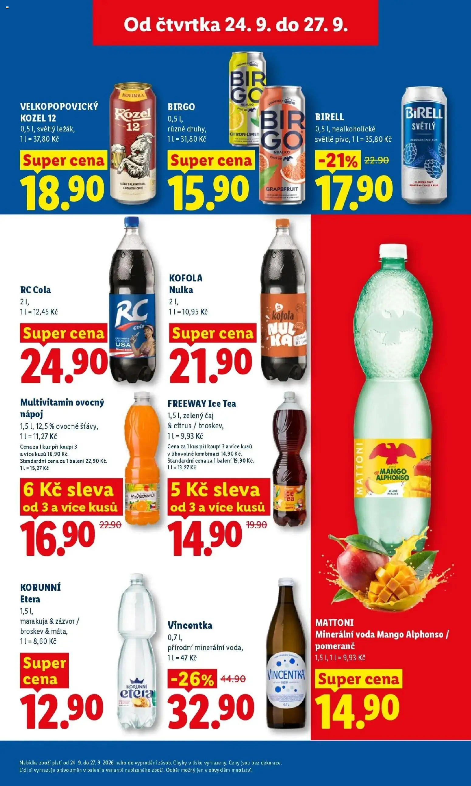 Lidl leták od 24.09.2026 - Nový akční leták | Strana: 25 | Produkty: Birell, Zelený čaj, Multivitamin, Grapefruit