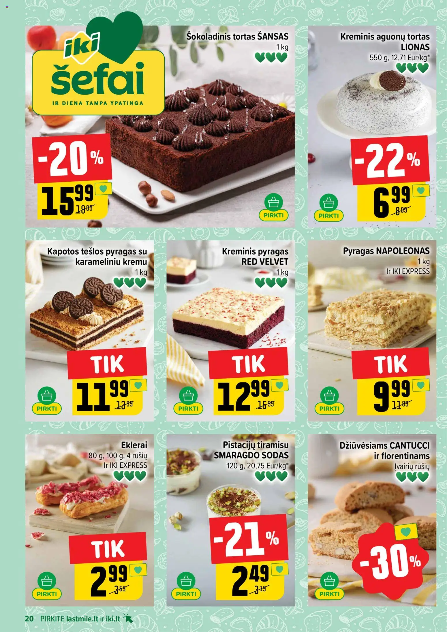 IKI akcijos nuo 2026.09.07 | Puslapis: 20 | Prekių: Tortas, Pyragas