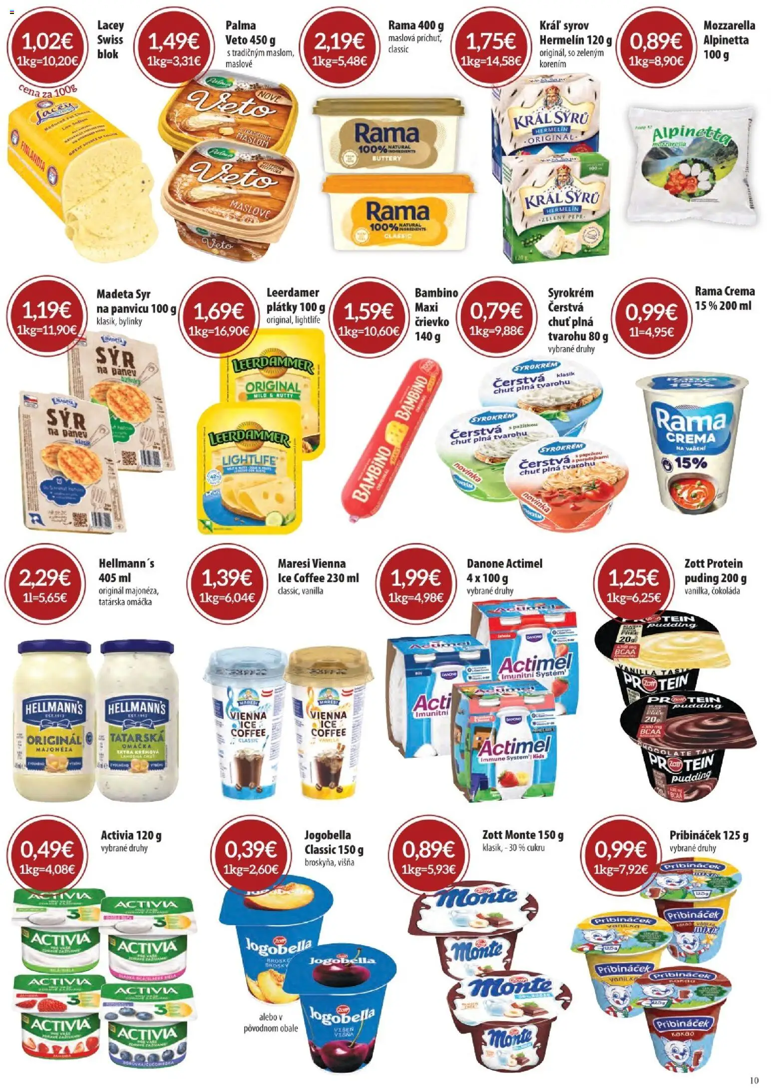 Nové CBA Komfos akcie – leták je platný od 04.06.2026 | Strana: 10 | Produkty: Protein, Puding, Tatárska omáčka, Actimel