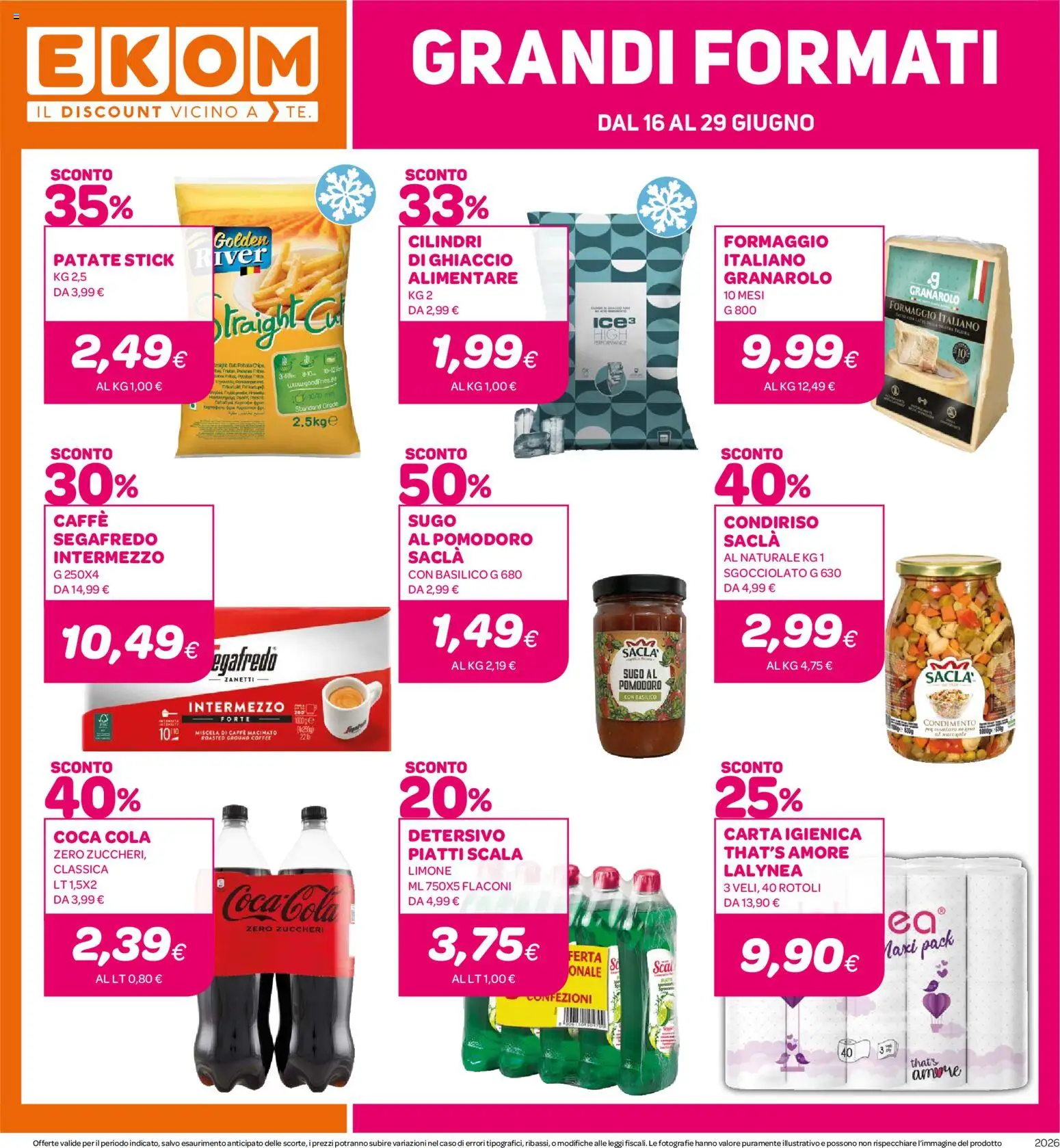 Volantino Ekom del 16.06.2026 | Pagina: 16 | Prodotti: Caffè, Patate, Sugo, Macinato