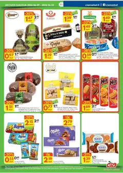 ČIA MARKET leidinys galioja nuo 2026.06.09 | Puslapis: 11 | Prekių: Sausainiai, Batonas, Kepykla, Duona