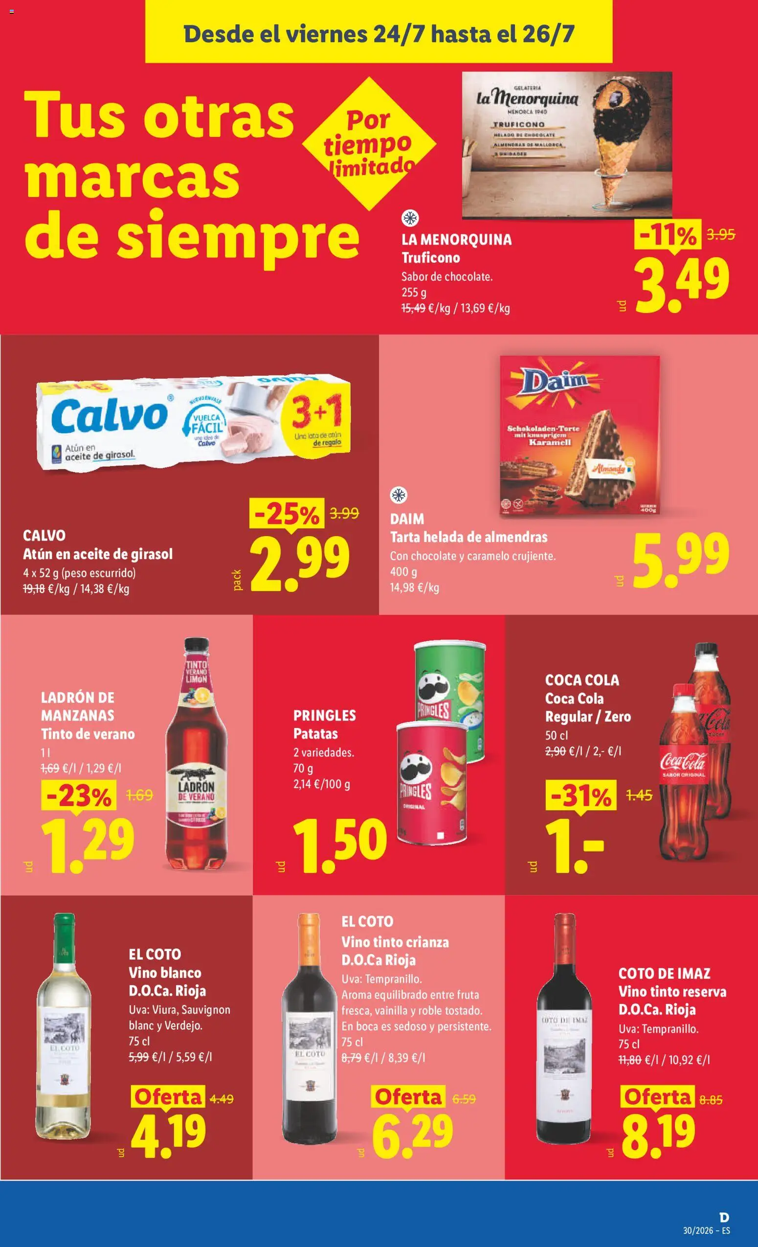 Lidl folleto │ válido desde el 20/07/2026 | Página: 45 | Productos: Fruta, Aceite, Helado, Vino blanco