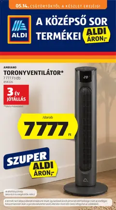 Aldi Középső sor termékei - amely érvényes a következő dátumtól: 14.05.2026