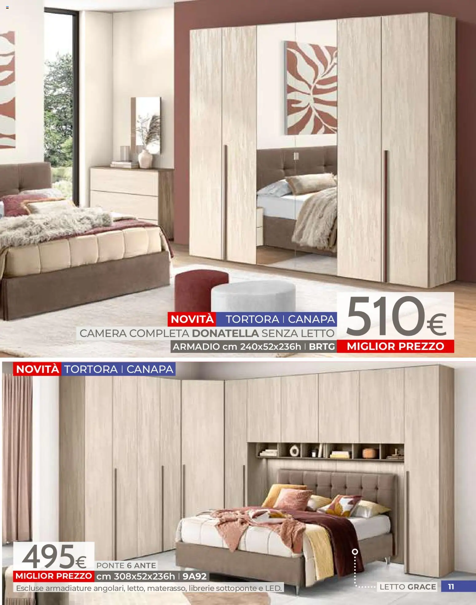 Volantino Mondo Convenienza del 01/07/2026 | Pagina: 11 | Prodotti: Letto, Armadio