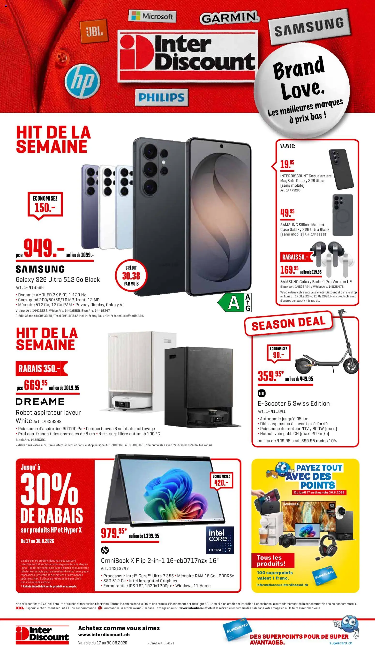 Interdiscount aktionen FR – gültig ab 17.08.2026 | Seite: 28 | Produkte: Samsung, HP, Philips