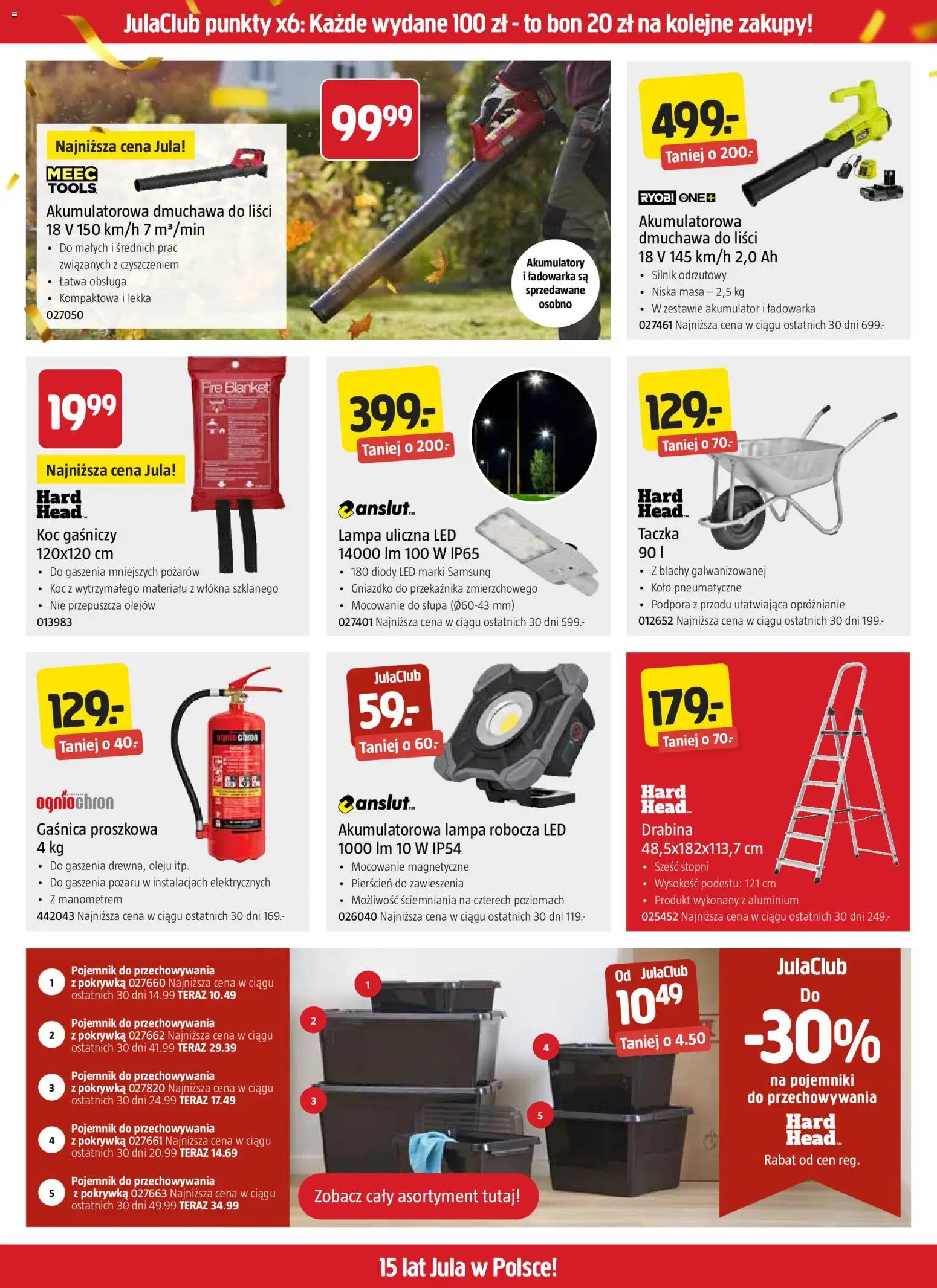 Jula gazetka od 22.10.2026 | Strona: 6 | Produkty: Gaśnica, Drabina, Koc, Ryobi
