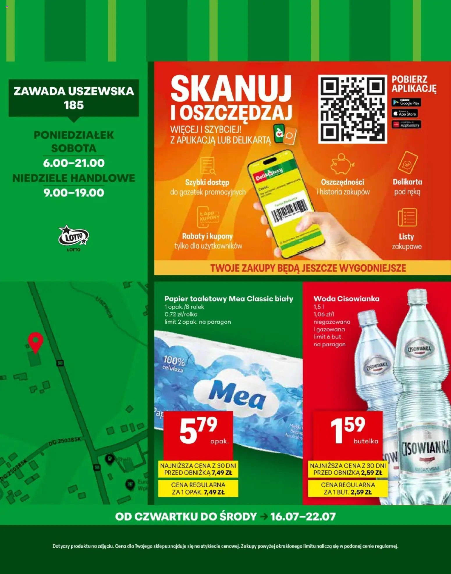Delikatesy Centrum gazetka - Zawada Uszewska Otwarcie od 16.07.2026 | Strona: 4 | Produkty: Papier toaletowy, Woda