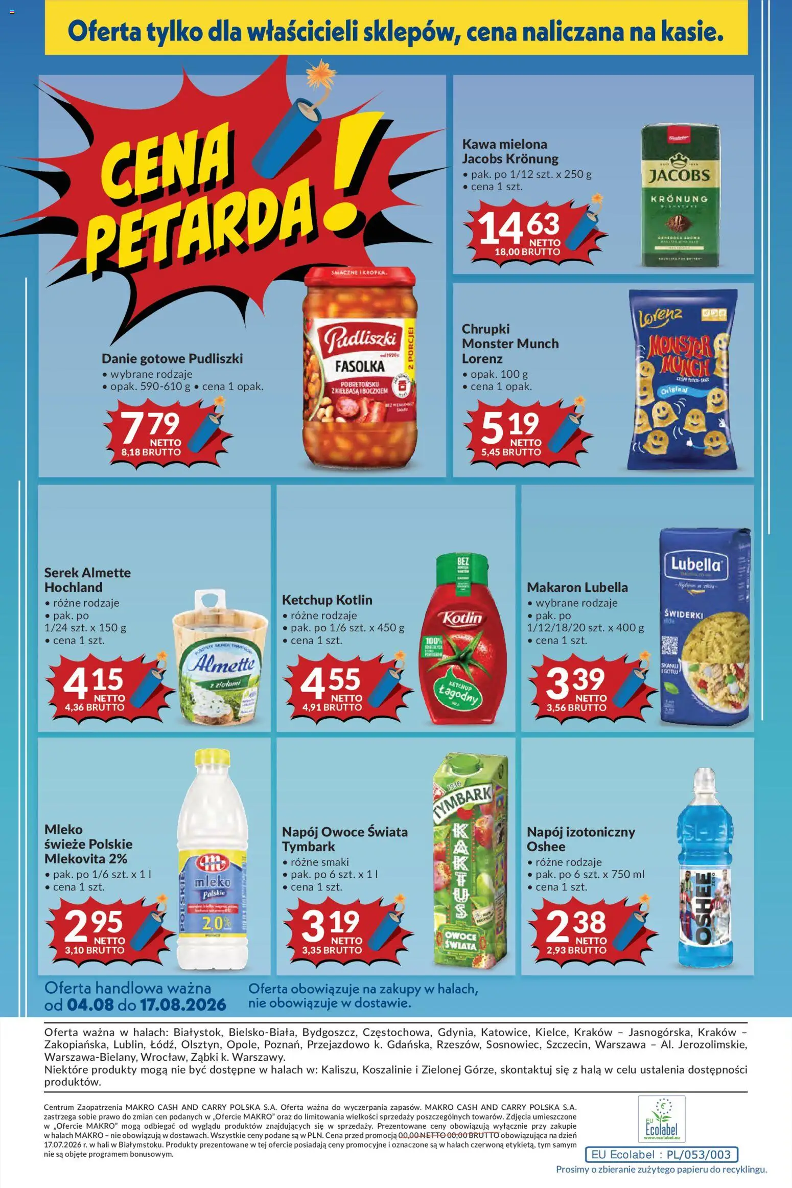 Makro gazetka od 04.08.2026 | Strona: 24 | Produkty: Serek, Chrupki, Kawa, Makaron