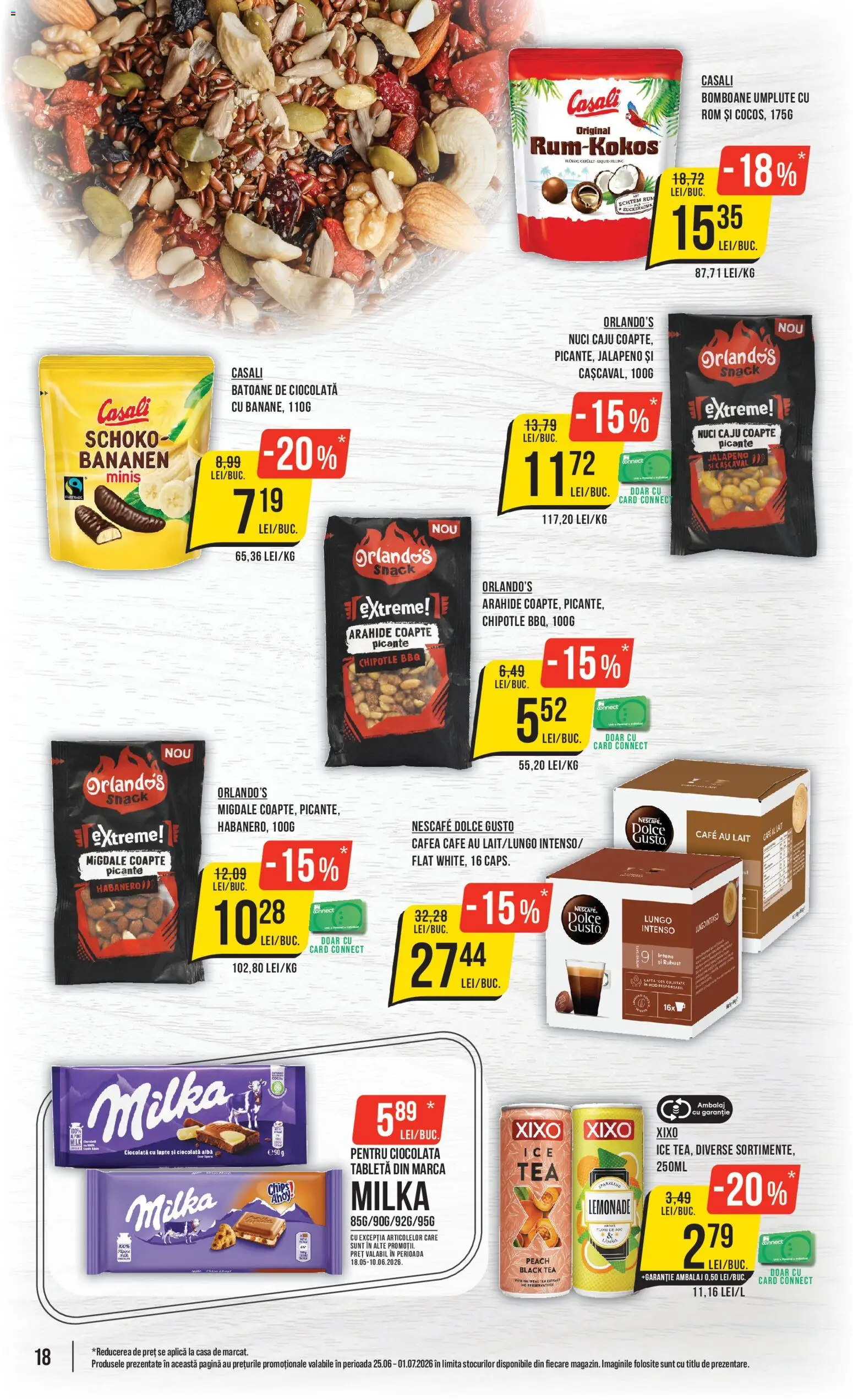 Noul catalog Mega Image – valabil de la 25.06.2026 | Pagină: 18 | Produse: Tabletă, Cașcaval, Arahide, Bomboane
