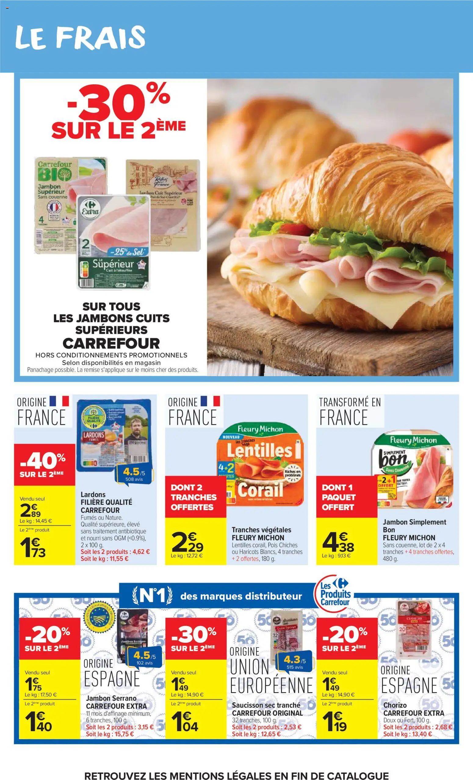 {H1} | Page: 31 | Produits: Saucisson, Lardons, Pois, Jambon
