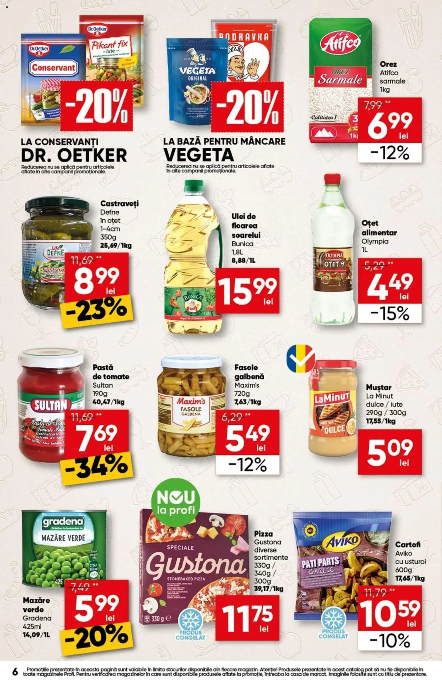 Noul catalog Profi – valabil de la 10.09.2026 | Pagină: 6 | Produse: Mazăre, Pastă de tomate, Orez, Cartofi