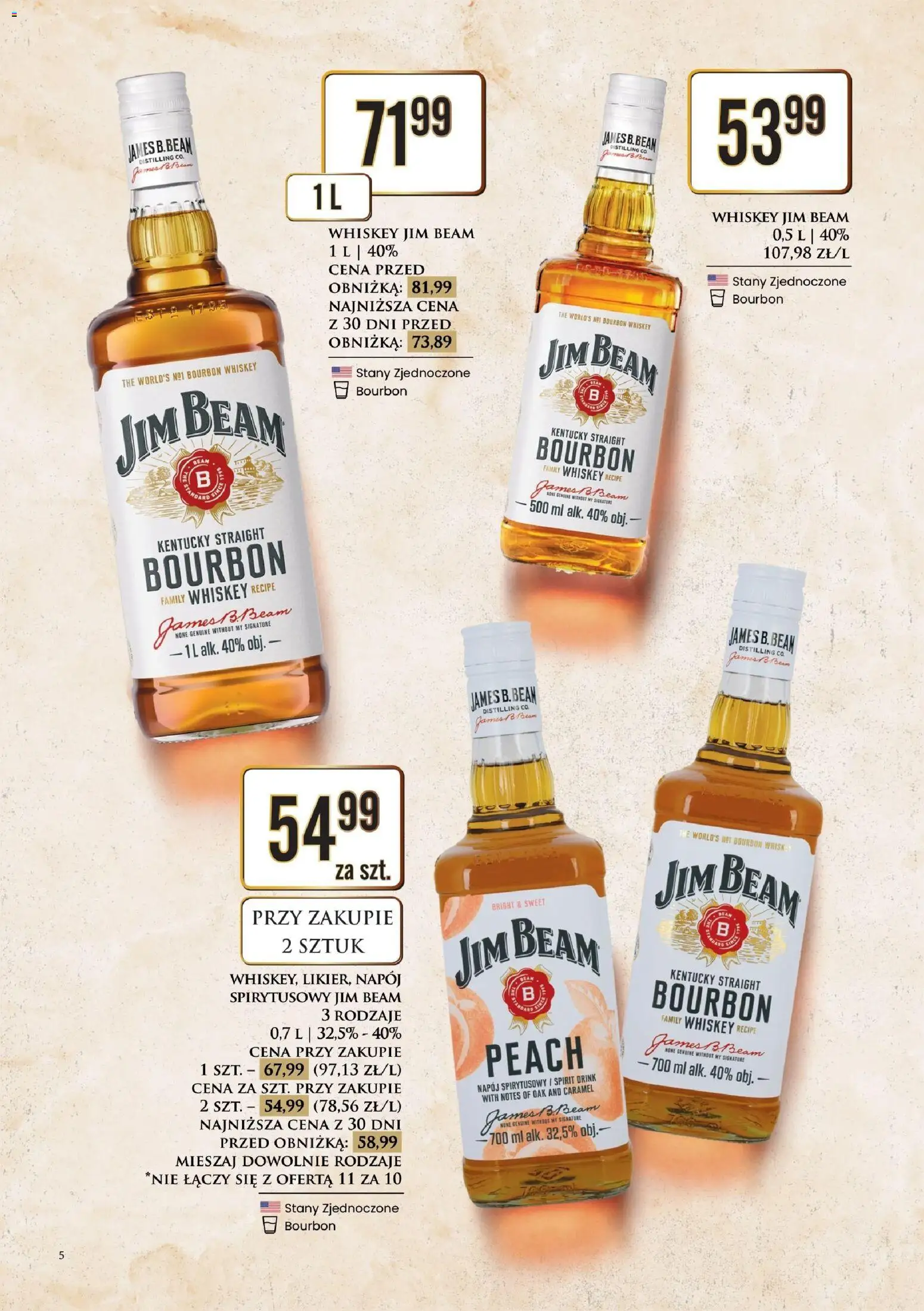 Dino gazetka alkoholowa od 31.07.2026 | Strona: 5 | Produkty: Bourbon, Jim Beam