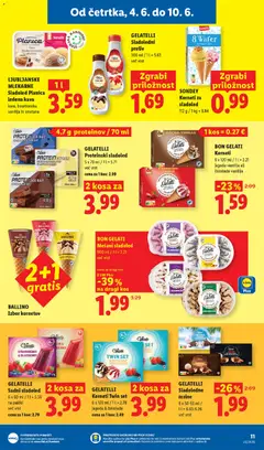 Lidl katalog akcije – veljaven od 04.06.2026 | Stran: 15 | Izdelki: Kos, Cokolada, Smetana, Sladoled