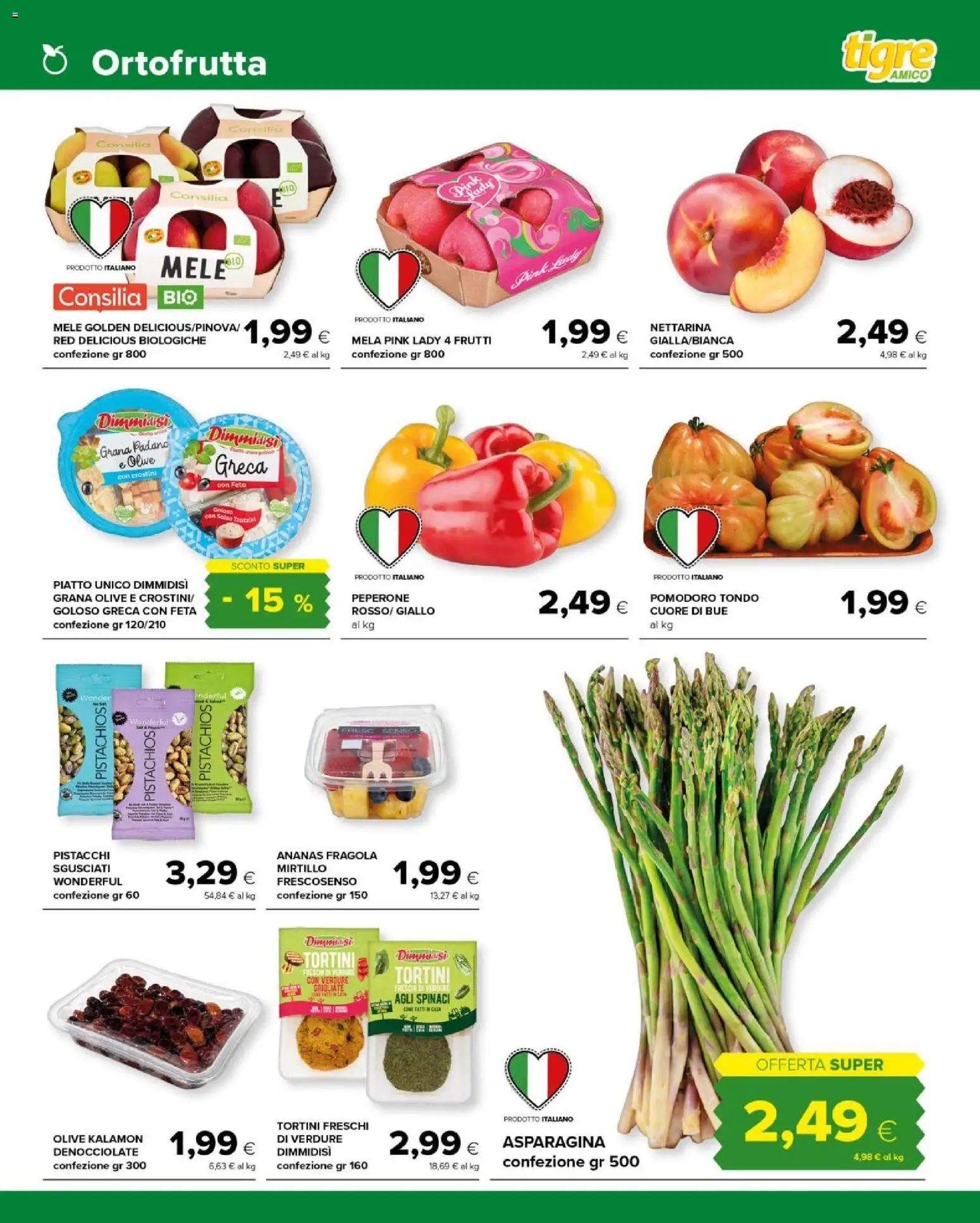 Volantino Tigre del 06.05.2026 | Pagina: 3 | Prodotti: Verdure, Pomodoro, Grana Padano, Pistacchi