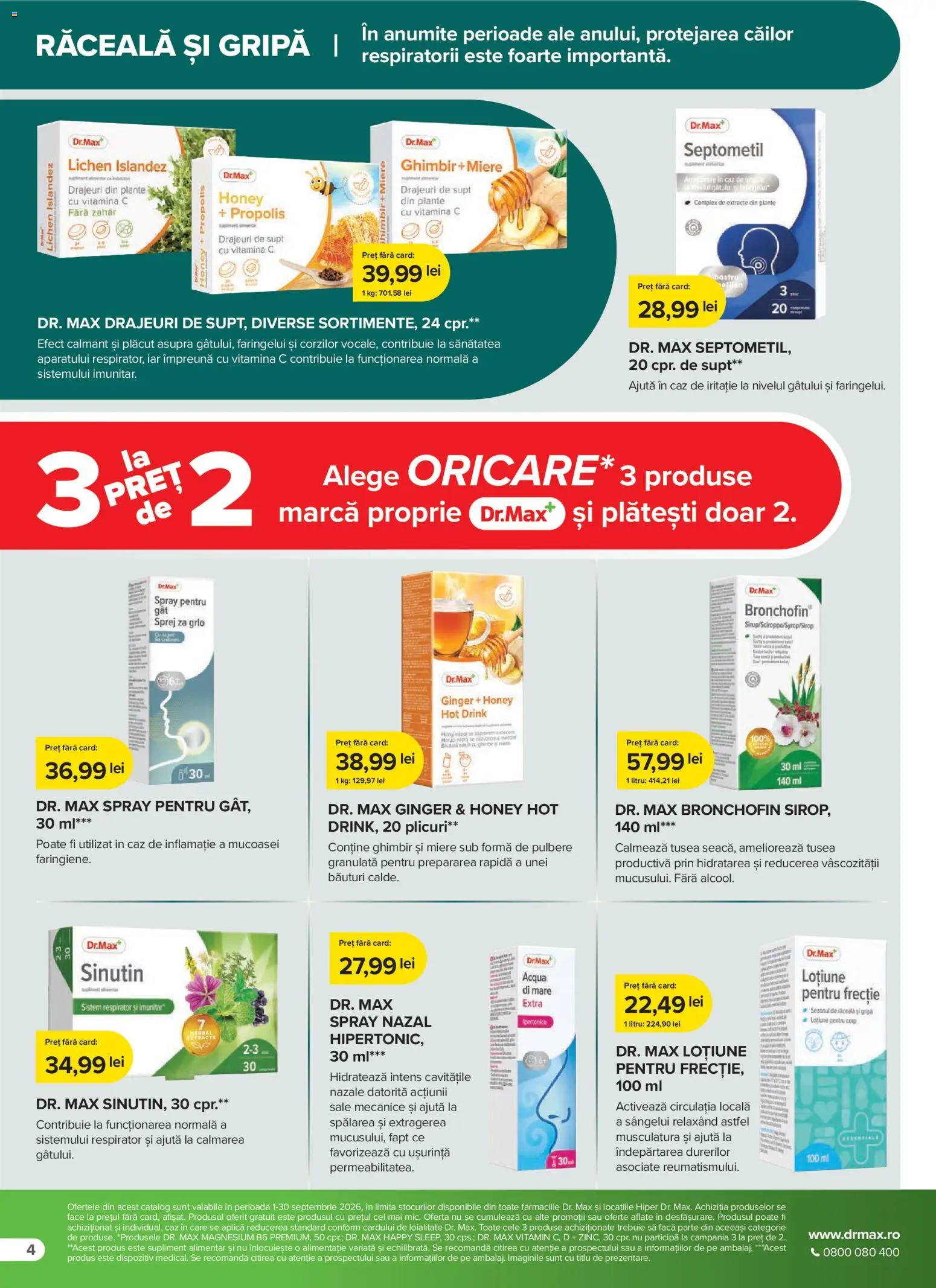 Noul catalog Dr.Max – valabil de la 01.09.2026 | Pagină: 4 | Produse: Miere, Aplică, Propolis, Zahăr