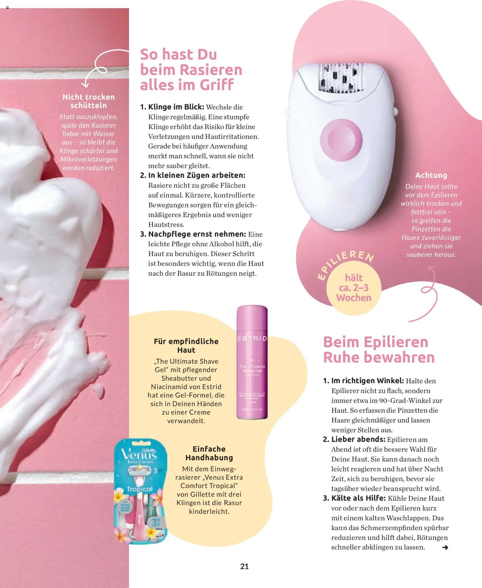 Budni Perle Magazin 04/26 – gültig ab 09.07.2026 | Seite: 21 | Produkte: Rasierer, Epilierer, Creme, Wasser