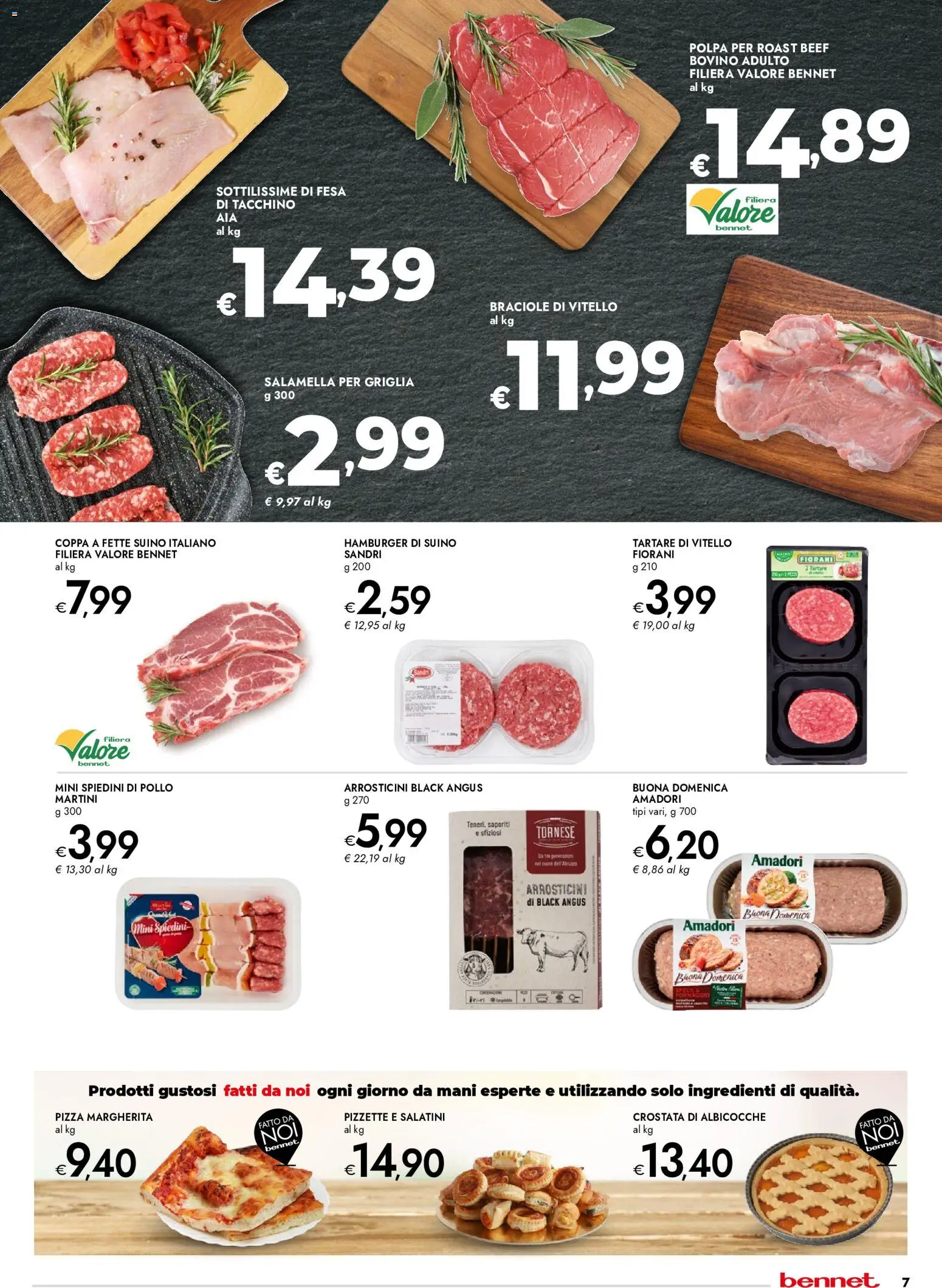 Volantino bennet del 07.05.2026 | Pagina: 7 | Prodotti: Salamella, Pollo, Tacchino, Albicocche