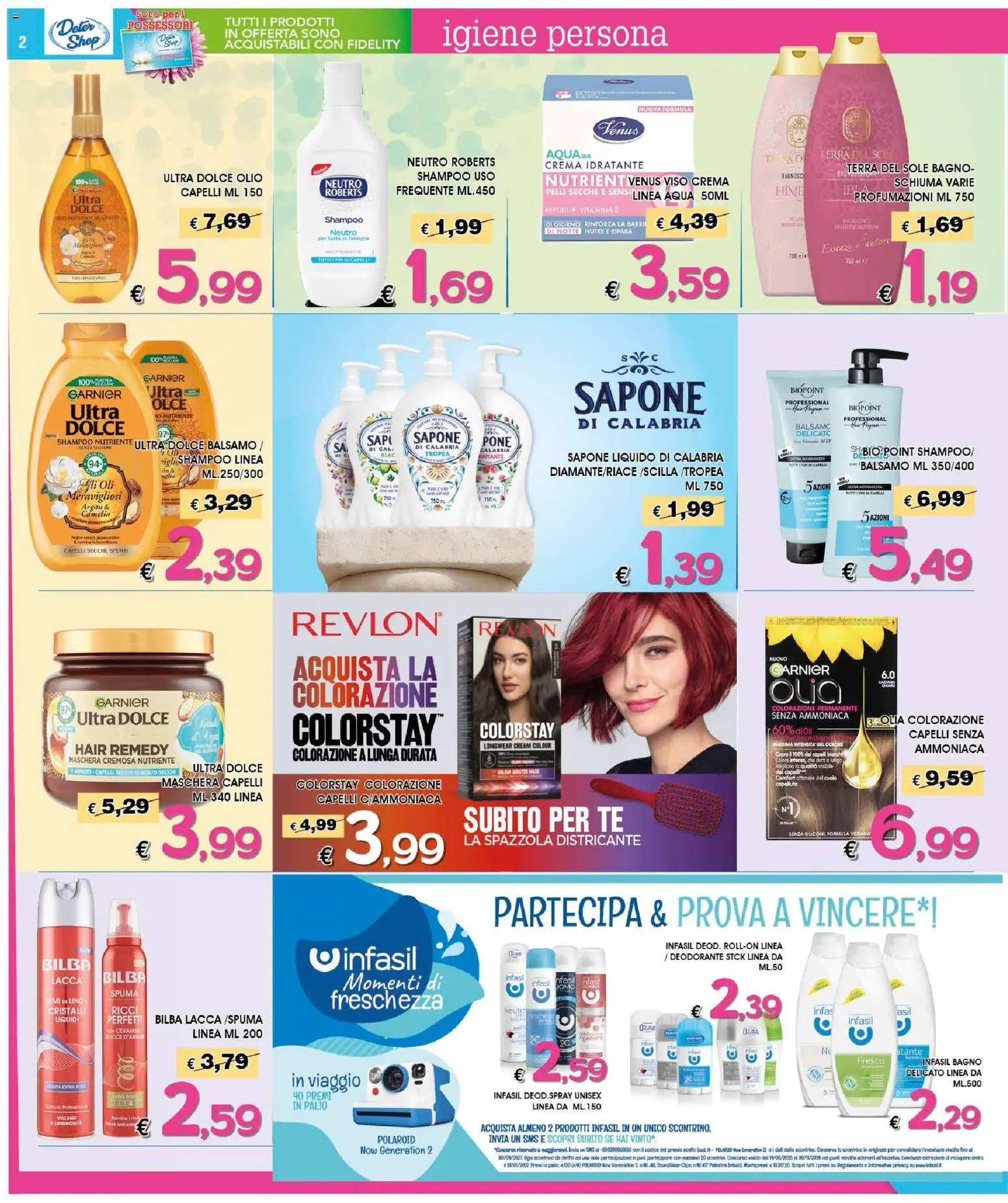 Volantino Deter Shop del 01.05.2026 | Pagina: 2 | Prodotti: Lacca, Sapone, Deodorante, Colorazione capelli