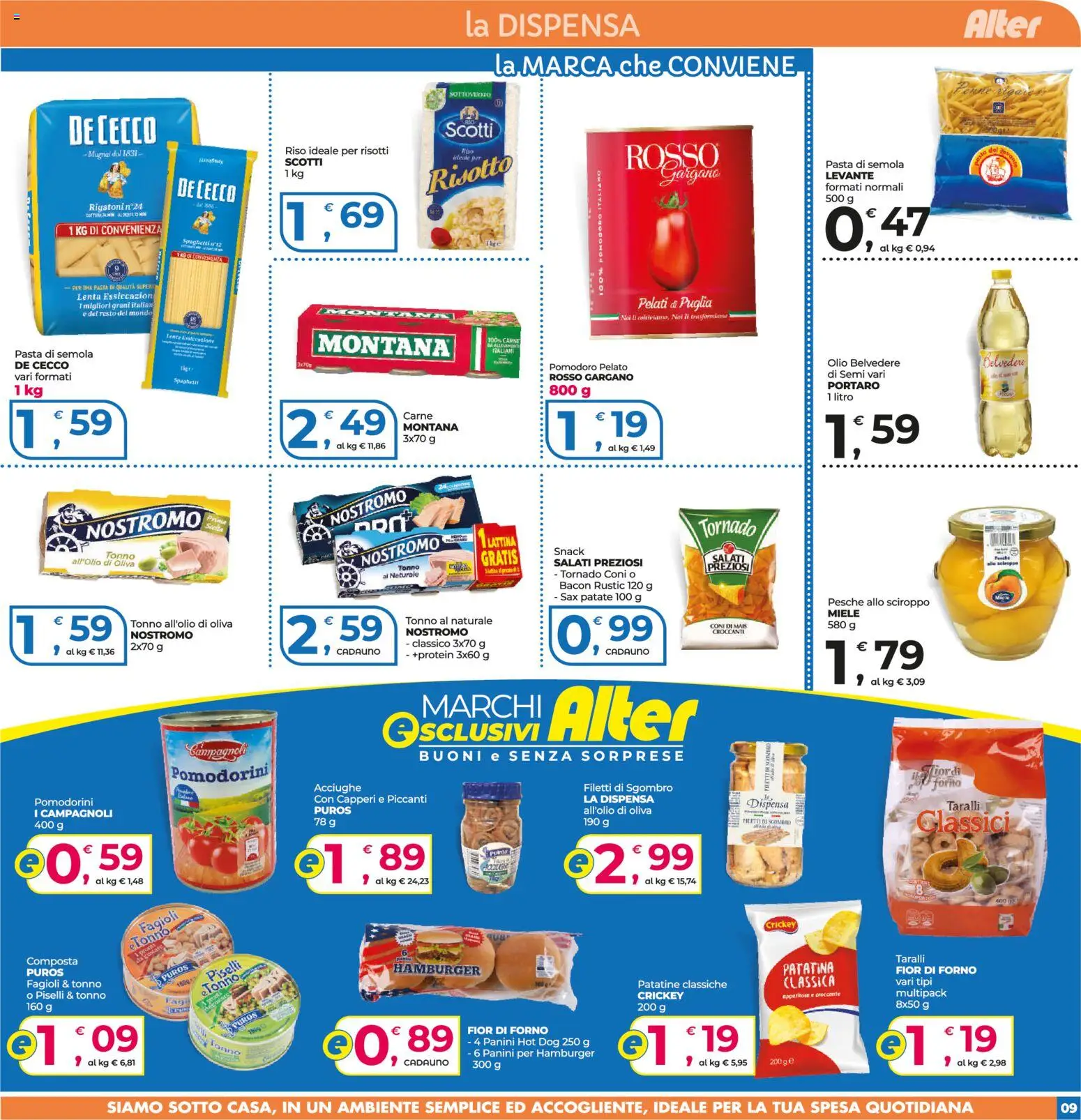 Volantino Alter Discount del 04/09/2026 | Pagina: 9 | Prodotti: Patatine, Patate, Tonno, Sgombro