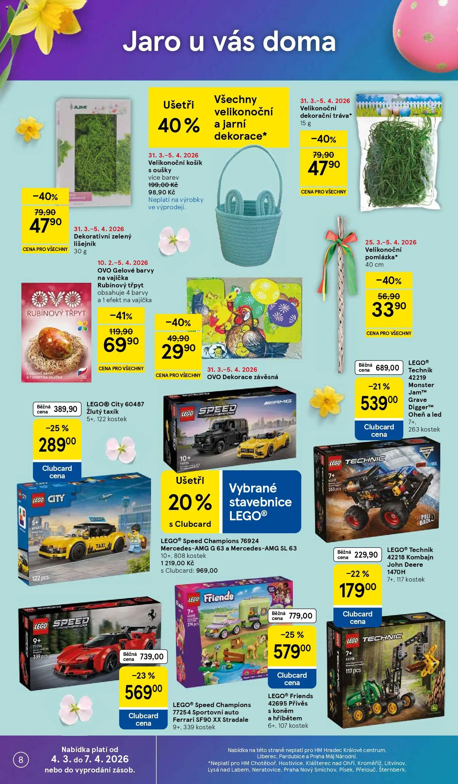 Tesco leták - Hypermarket od 31.03.2026 | Strana: 8 | Produkty: Vajíčka, LEGO, Košík, Lego Friends