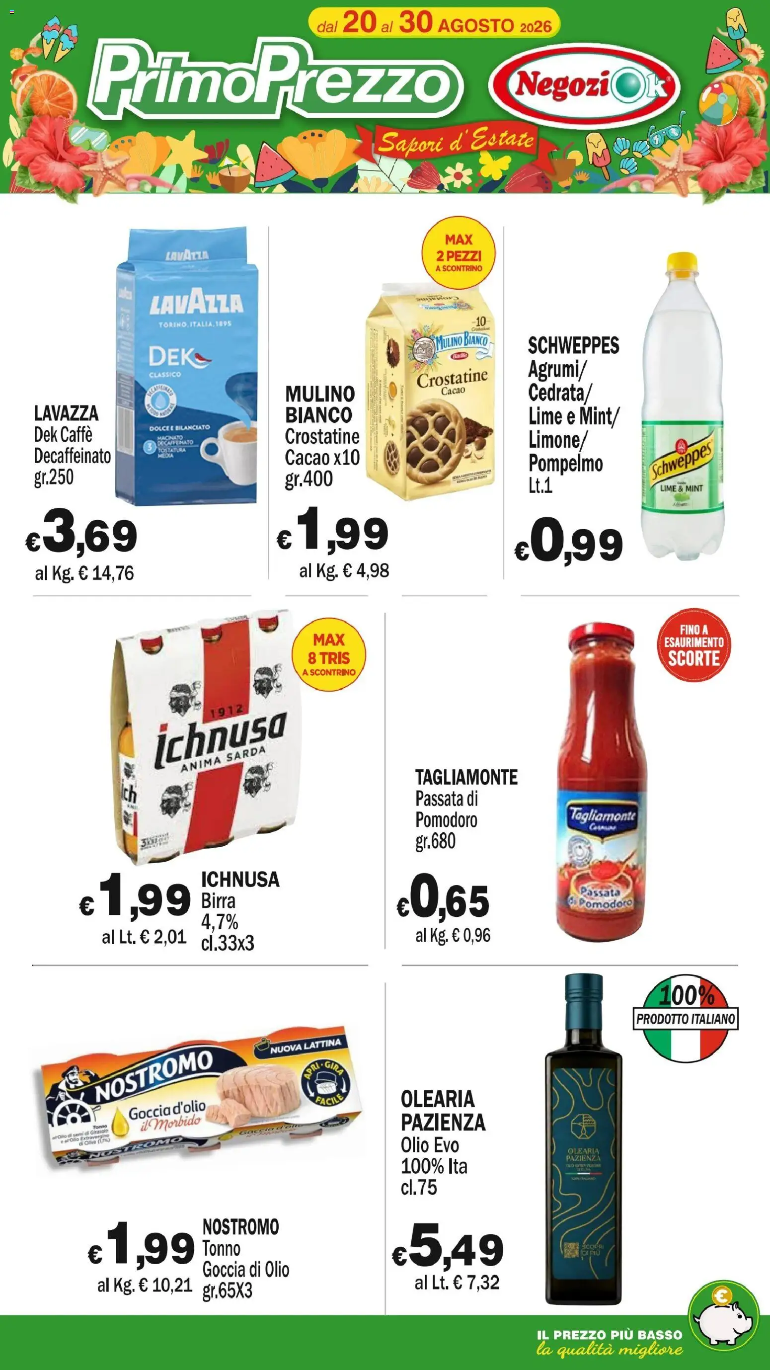 Volantino Primo Prezzo del 20/08/2026 | Pagina: 3 | Prodotti: Olio di semi, Pomodoro, Olio, Macinato