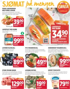 Forhåndsvisning av Meny kundeavis gyldig fra 22/06/2026 | Side: 4 | Produkter: Fisk, Brieost, Reker, Matriță