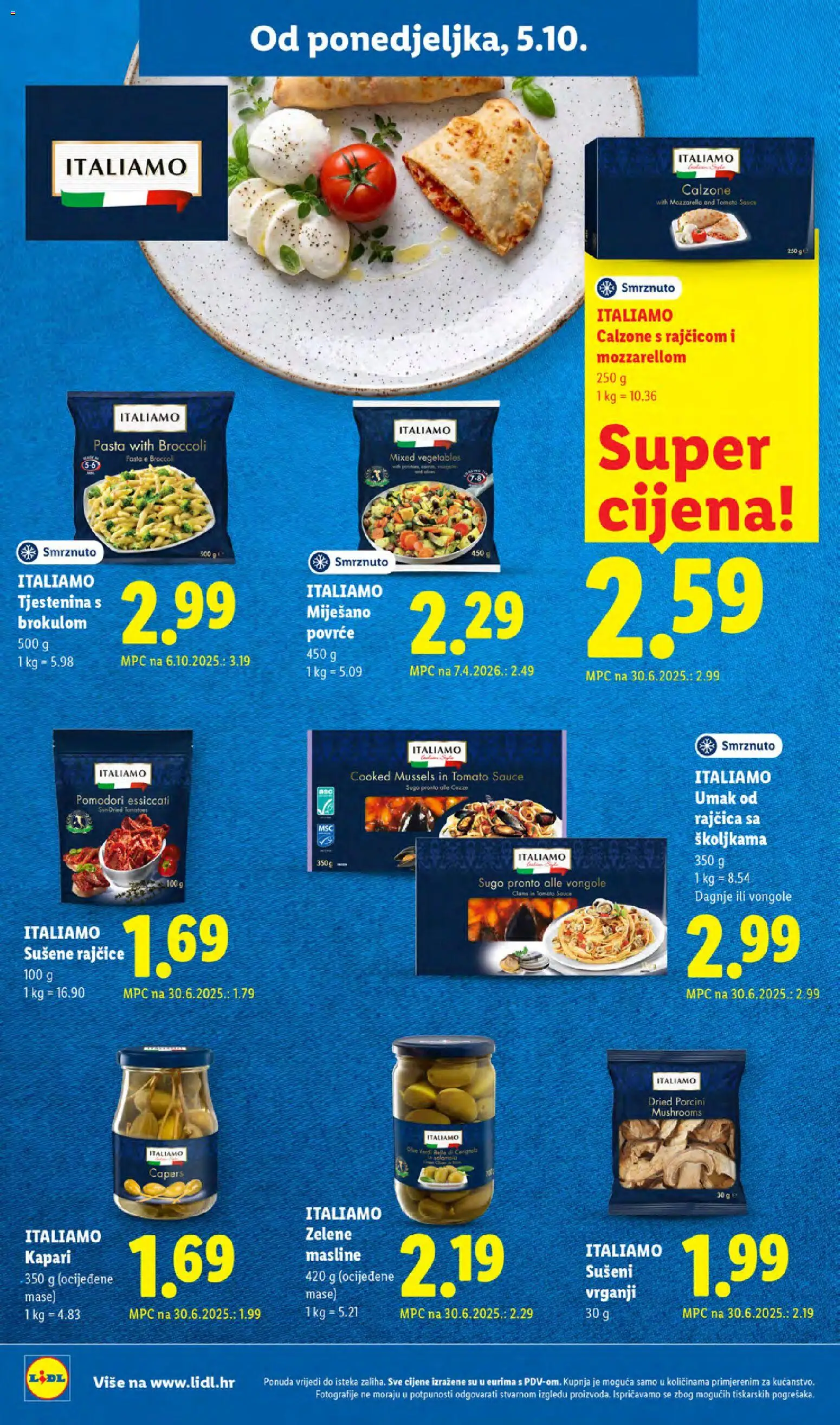 Lidl katalog | vrijedi od 05.10.2026 | Stranica: 22 | Proizvodi: Sušene rajčice, Tjestenina, Povrće, Umak