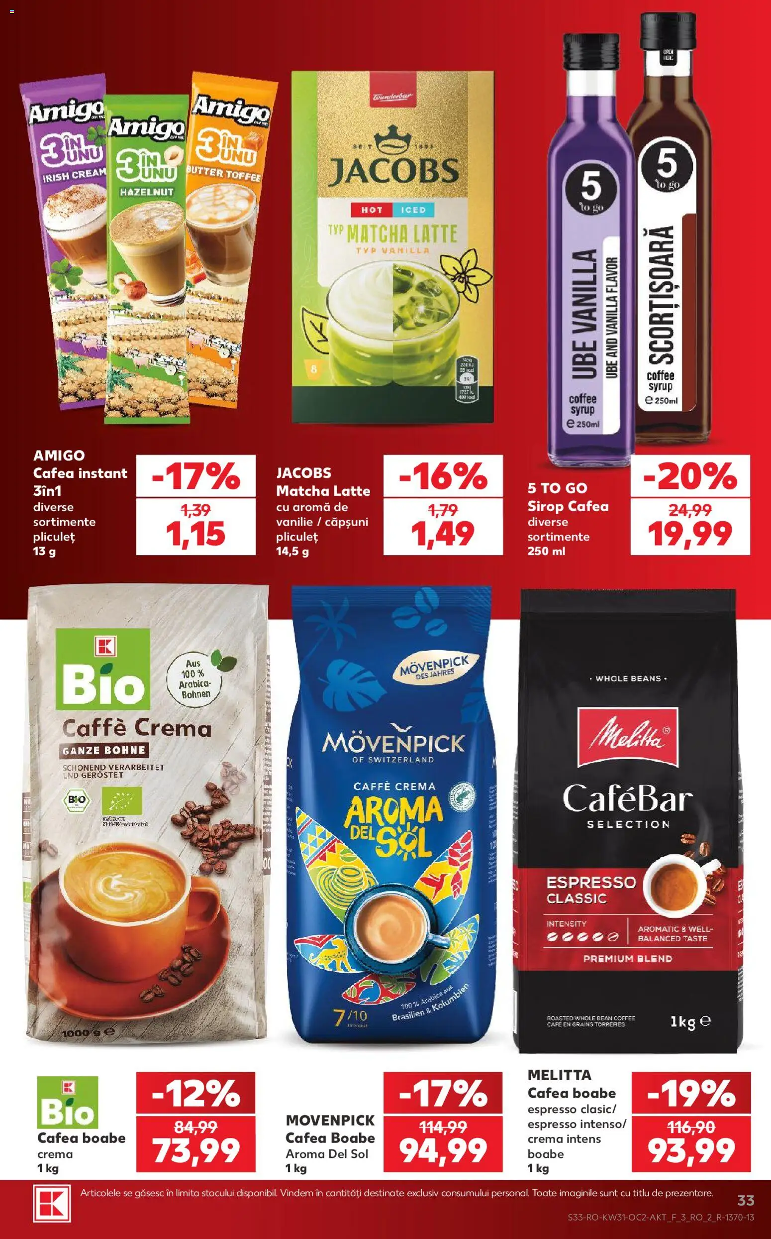 Noul catalog Kaufland – valabil de la 29.07.2026 | Pagină: 33 | Produse: Köpek çiti, Cremă, Cafea, Sirop