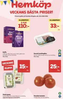 Hemköp erbjudanden - Förhandsvisning av reklamblad från butik Hemköp aktuell från 22/06/2026