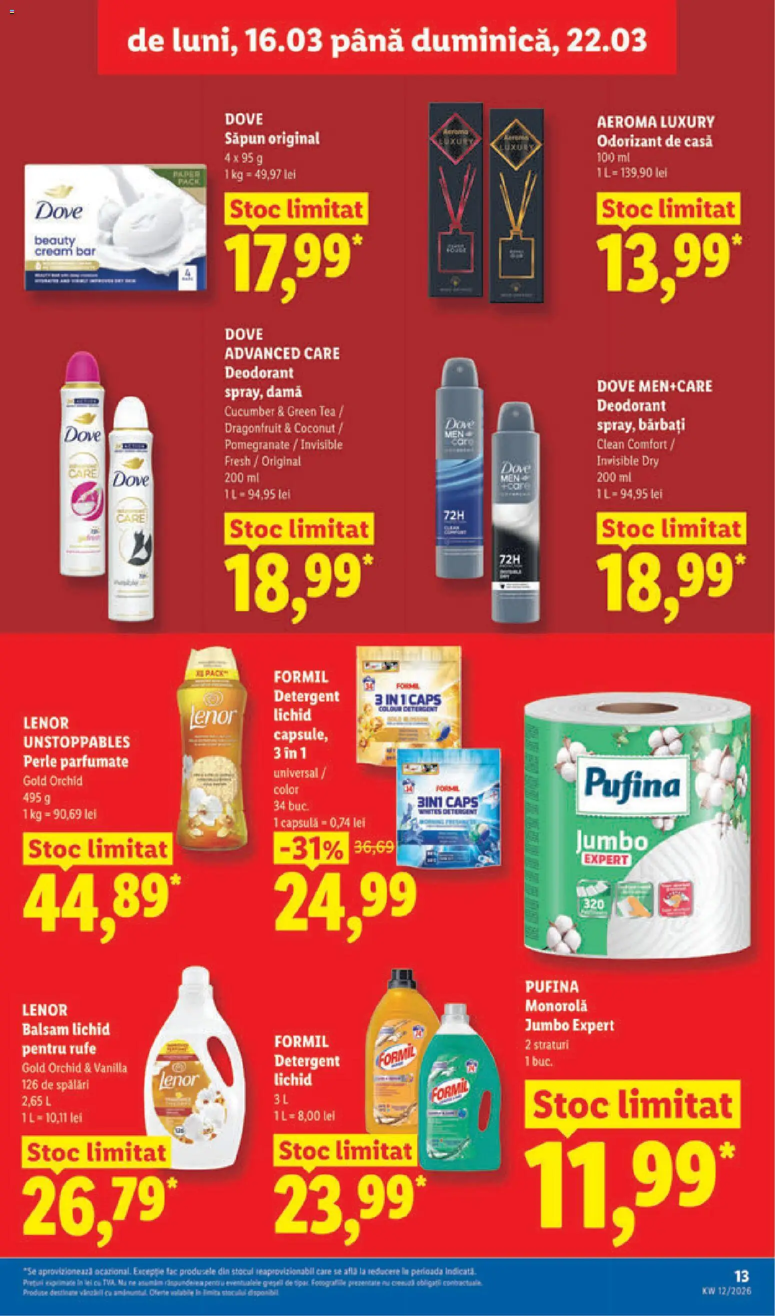 Noul catalog Lidl – valabil de la 16.03.2026 | Pagină: 13 | Produse: Akrilik boya, Balsam, Săpun, Deodorant