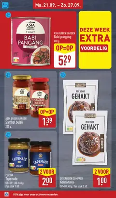 MIX VOOR GEHAKT, DE KRUIDEN COMPANY Mix voor Gehaktmix 40 g. - Voorbeeld van een folder van Aldi, geldig van 21-09-2026 | Pagina: 20 | Producten: Tomaat, Gehakt, Kruiden
