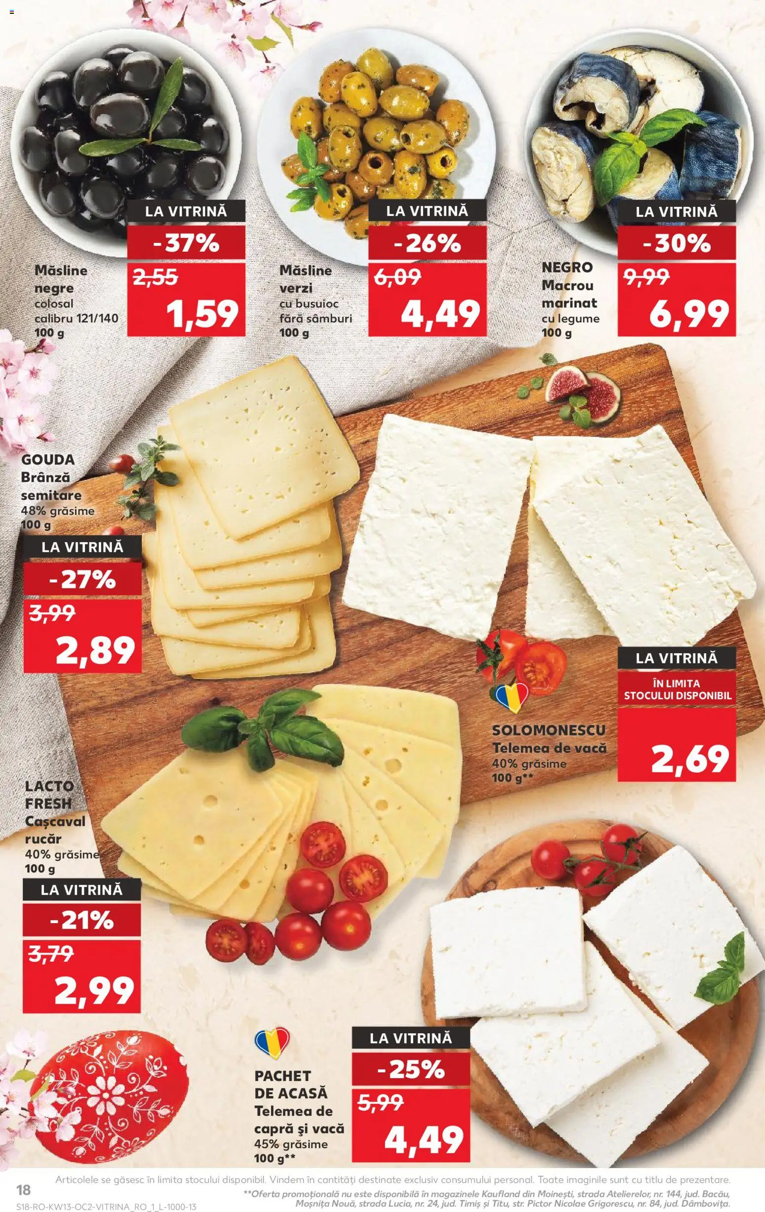 Noul catalog Kaufland – valabil de la 25.03.2026 | Pagină: 18 | Produse: Vitrină, Cașcaval, Brânză, Legume