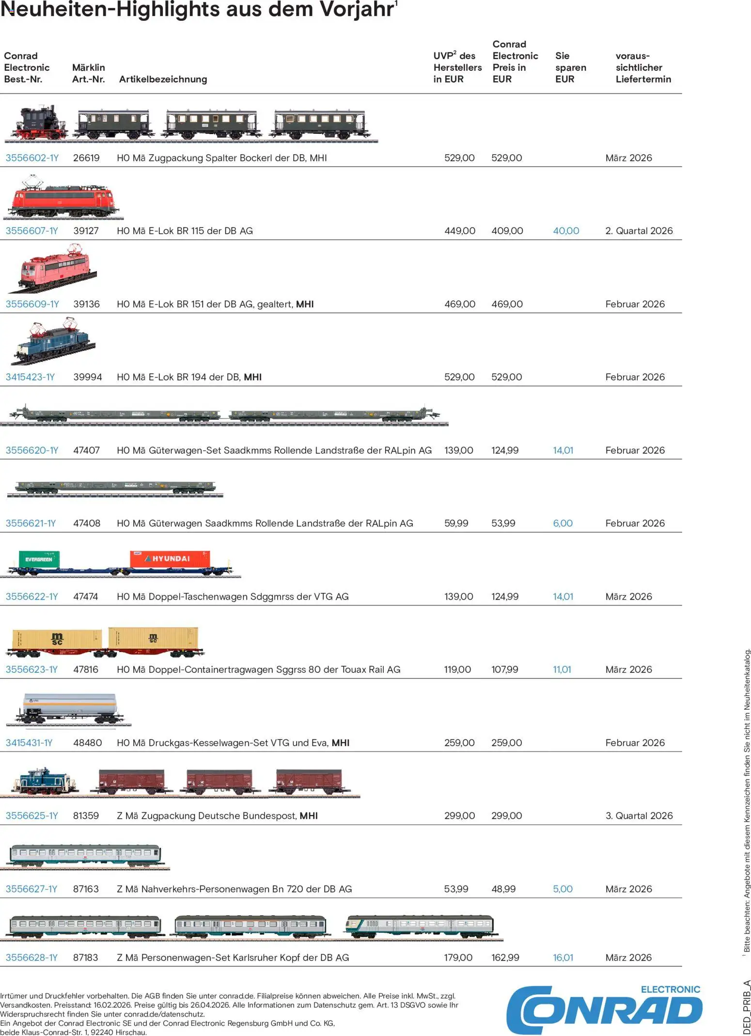 Conrad Märklin Katalog – gültig ab 01.01.2026 | Seite: 133