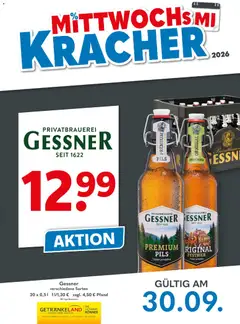 Getränkeland Mittwochs Kracher ab 30.09.2026 gültig