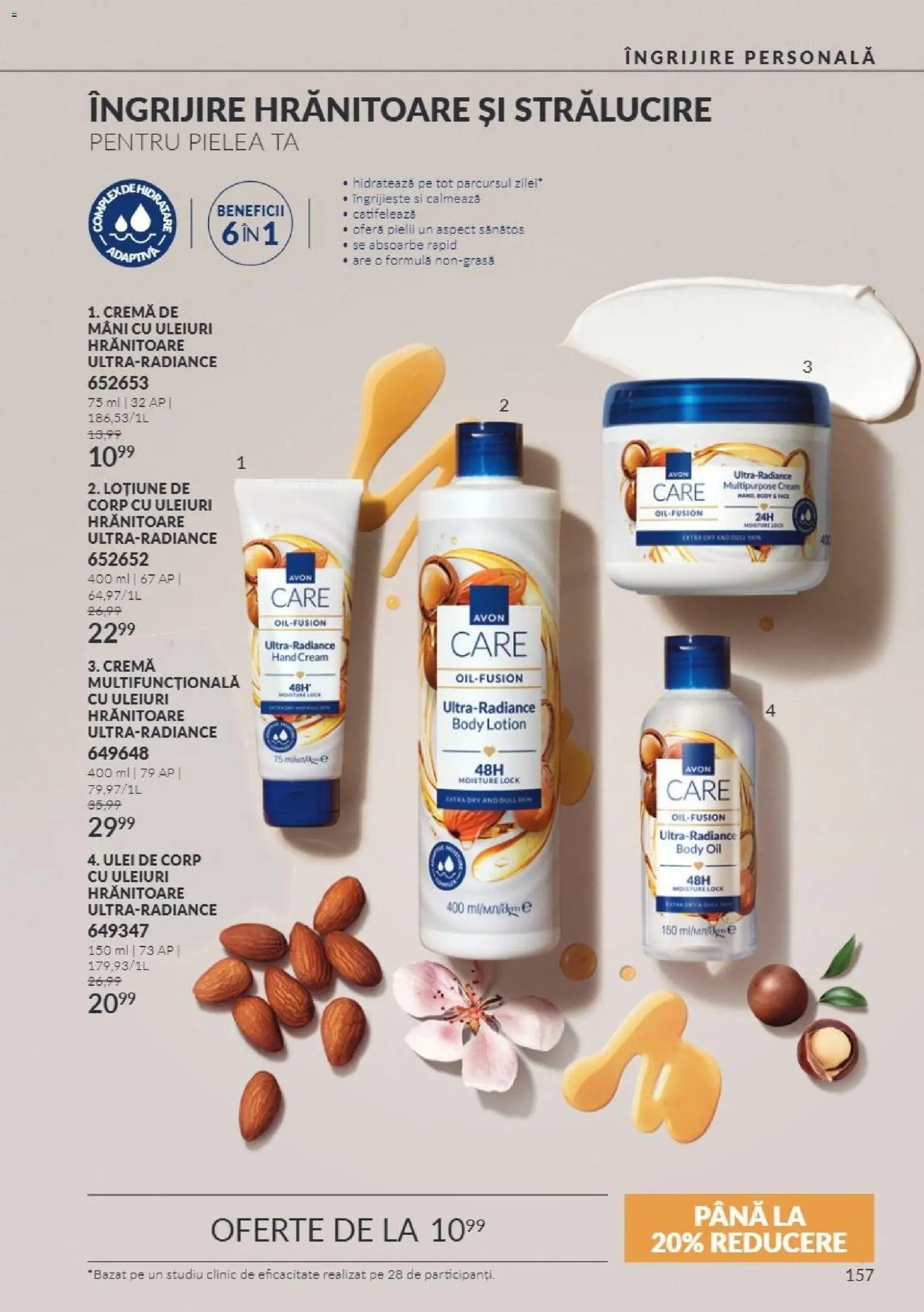 Noul catalog Avon – valabil de la 01.10.2026 | Pagină: 157 | Produse: Ulei de corp, Body, Cremă, Ulei