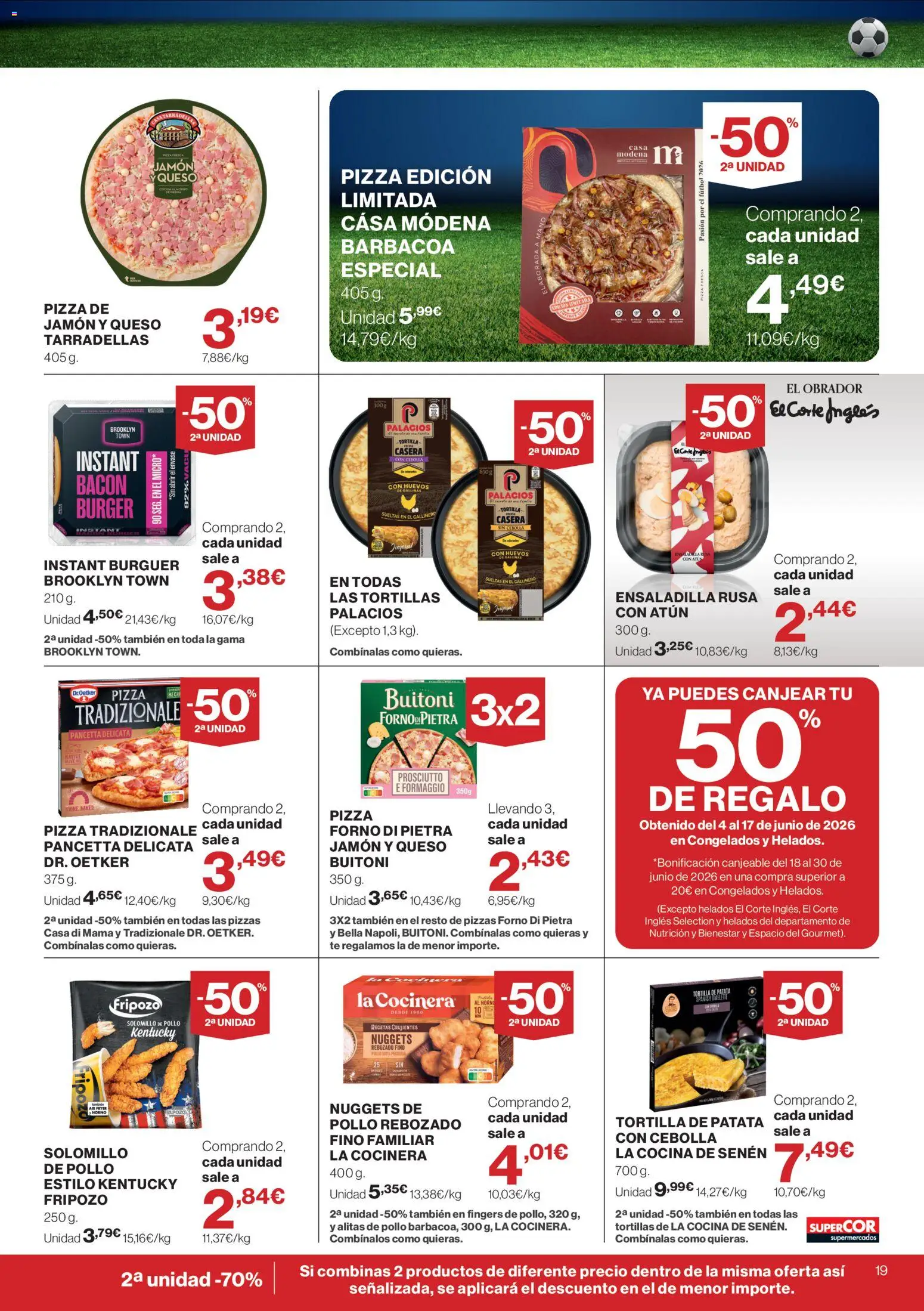 Supercor folleto │ válido desde el 18.06.2026 | Página: 19 | Productos: Queso, Pizza, Té, Cocina