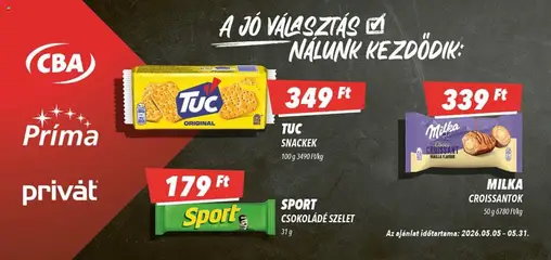 CBA Óriásplakátok - amely érvényes a következő dátumtól: 05.05.2026