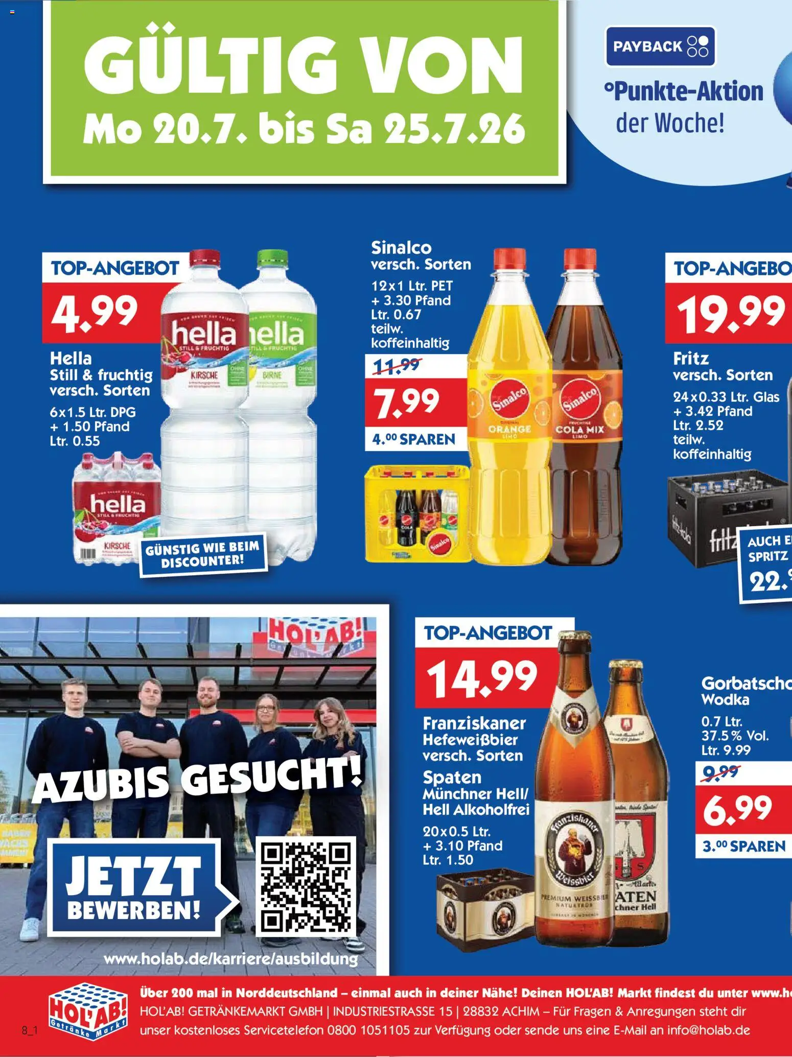 HOL’AB! Prospekt – gültig ab 20.07.2026 | Seite: 2 | Produkte: Sinalco, Franziskaner, Weißbier, Wodka