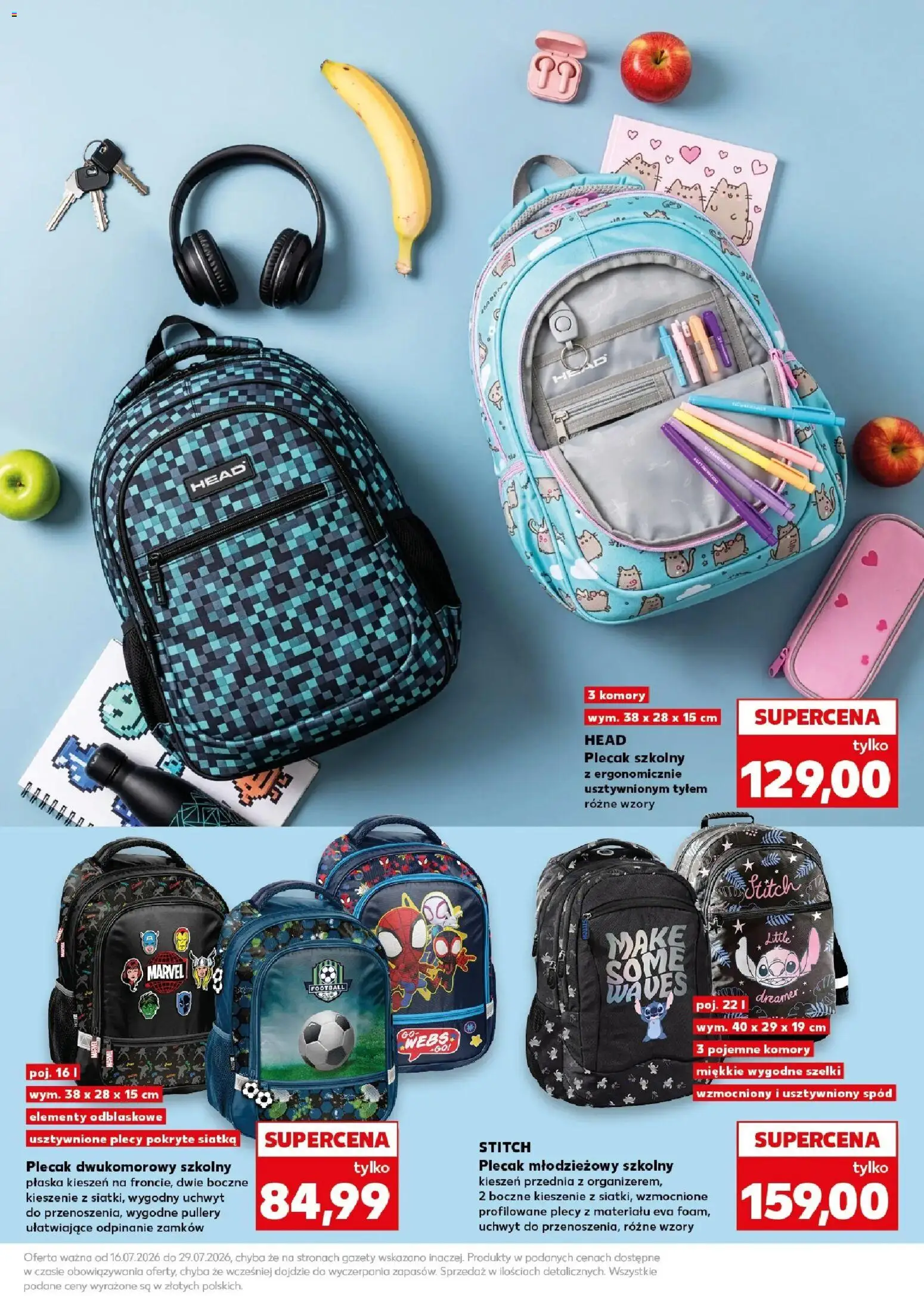 Kaufland gazetka - Katalog artykułów szkolnych od 16.07.2026 | Strona: 29 | Produkty: Plecak, Gazety, Siatka