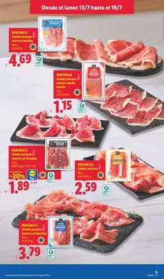 Vista previa REALVALLE Jamón serrano reserva lonchas, 300 g, 15,63 €/kg válido desde el 13/07/2026 | Página: 13 | Productos: Jamón serrano, Medias, Jamón