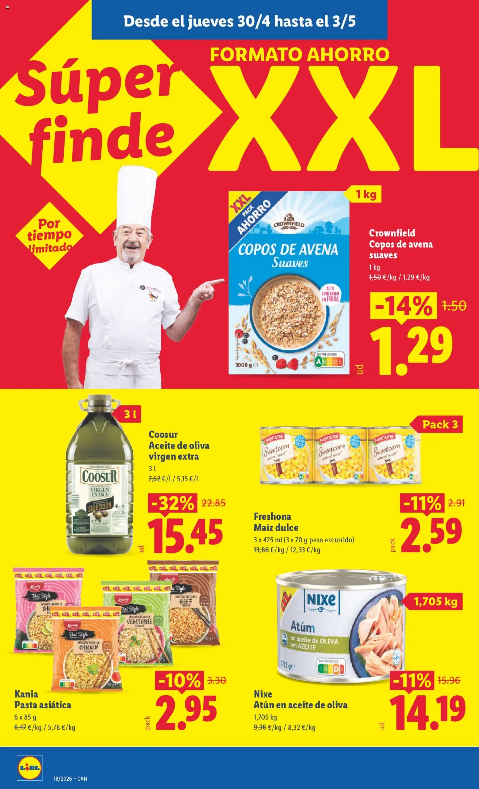 Lidl folleto │ válido desde el 27.04.2026 | Página: 38 | Productos: Pasta, Aceite de oliva, Aceite de oliva virgen extra, Peso