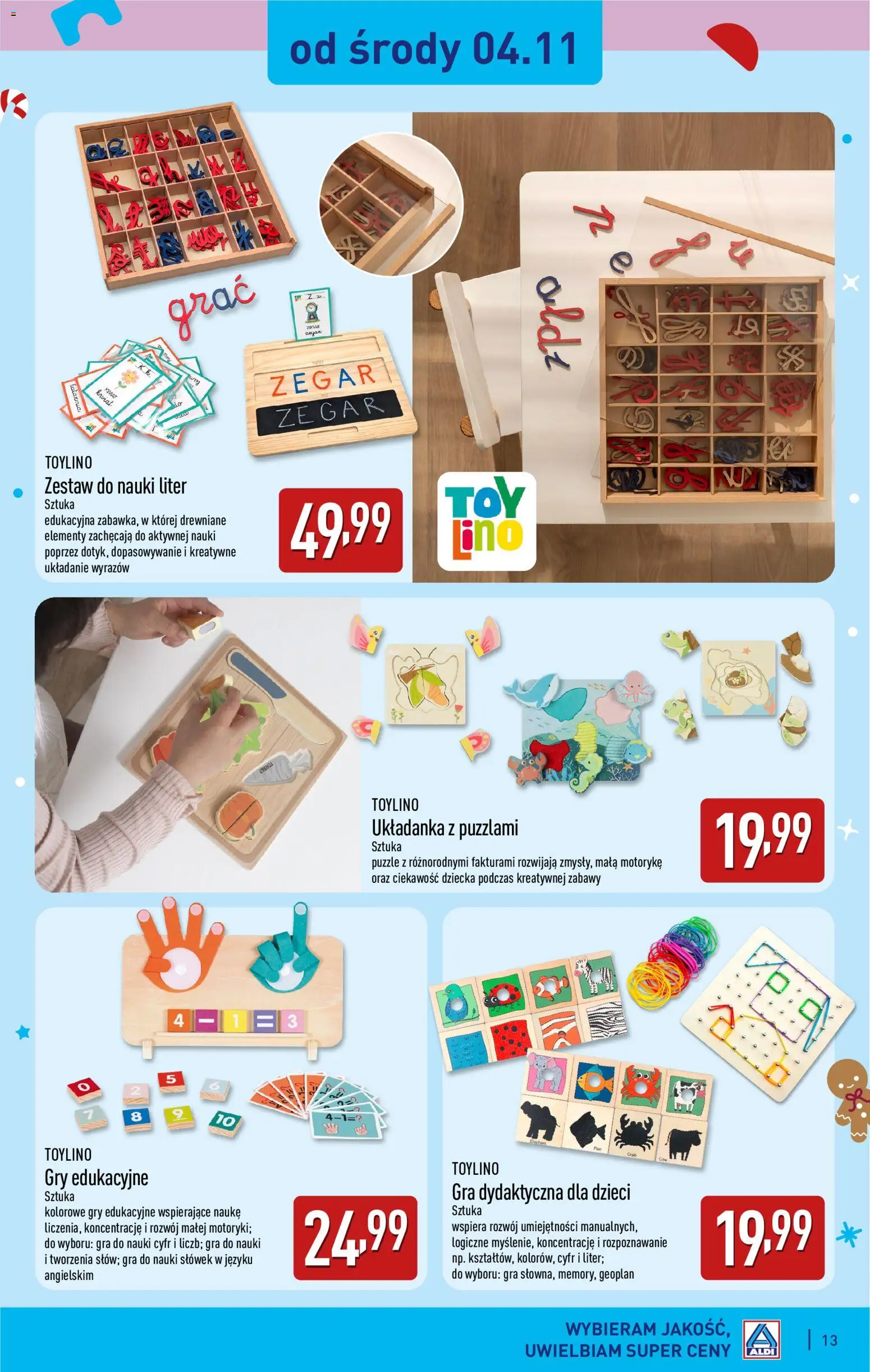Aldi gazetka - Zabawki dla każdego od 31.10.2026 | Strona: 13 | Produkty: Gra, Puzzle, Zegar, Gry