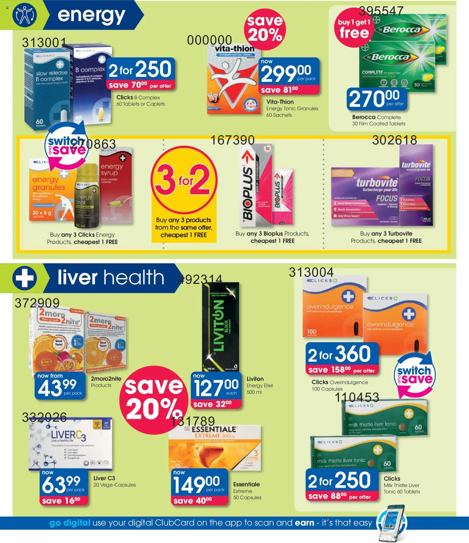 New Clicks catalogue – valid from 23/06/2026 | Page: 20 | Products: Drone, Tonic, Switch, Syrup