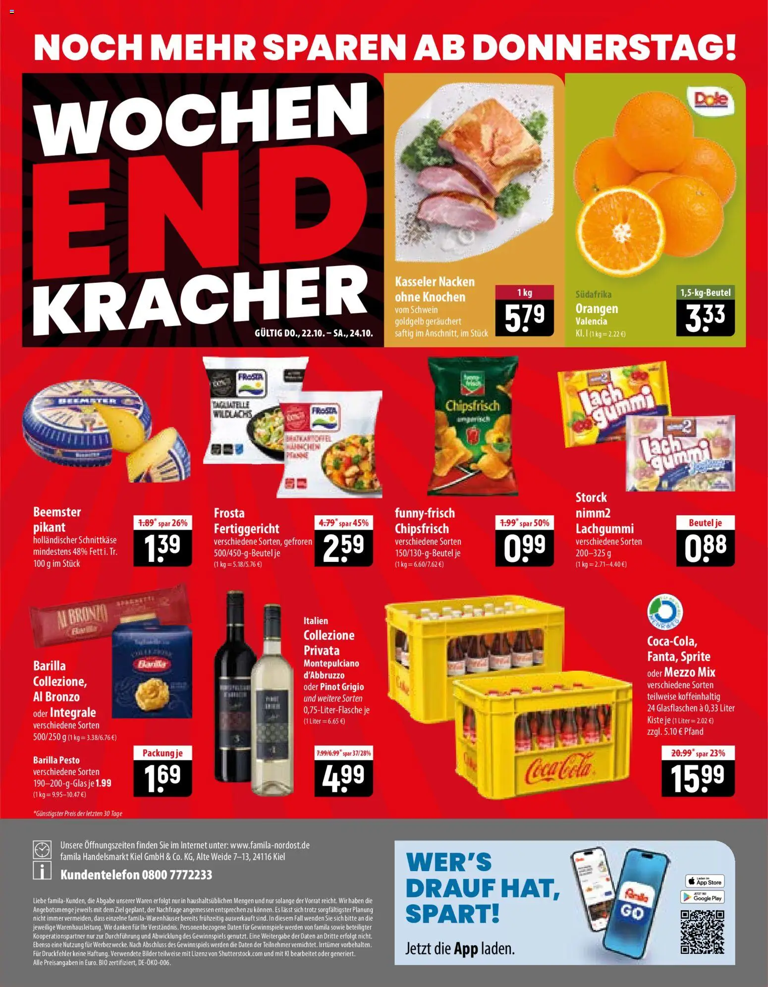 Famila Prospekt – gültig ab 19.10.2026 | Seite: 24 | Produkte: Mezzo mix, Barilla, Kasseler nacken, Oder mezzo mix