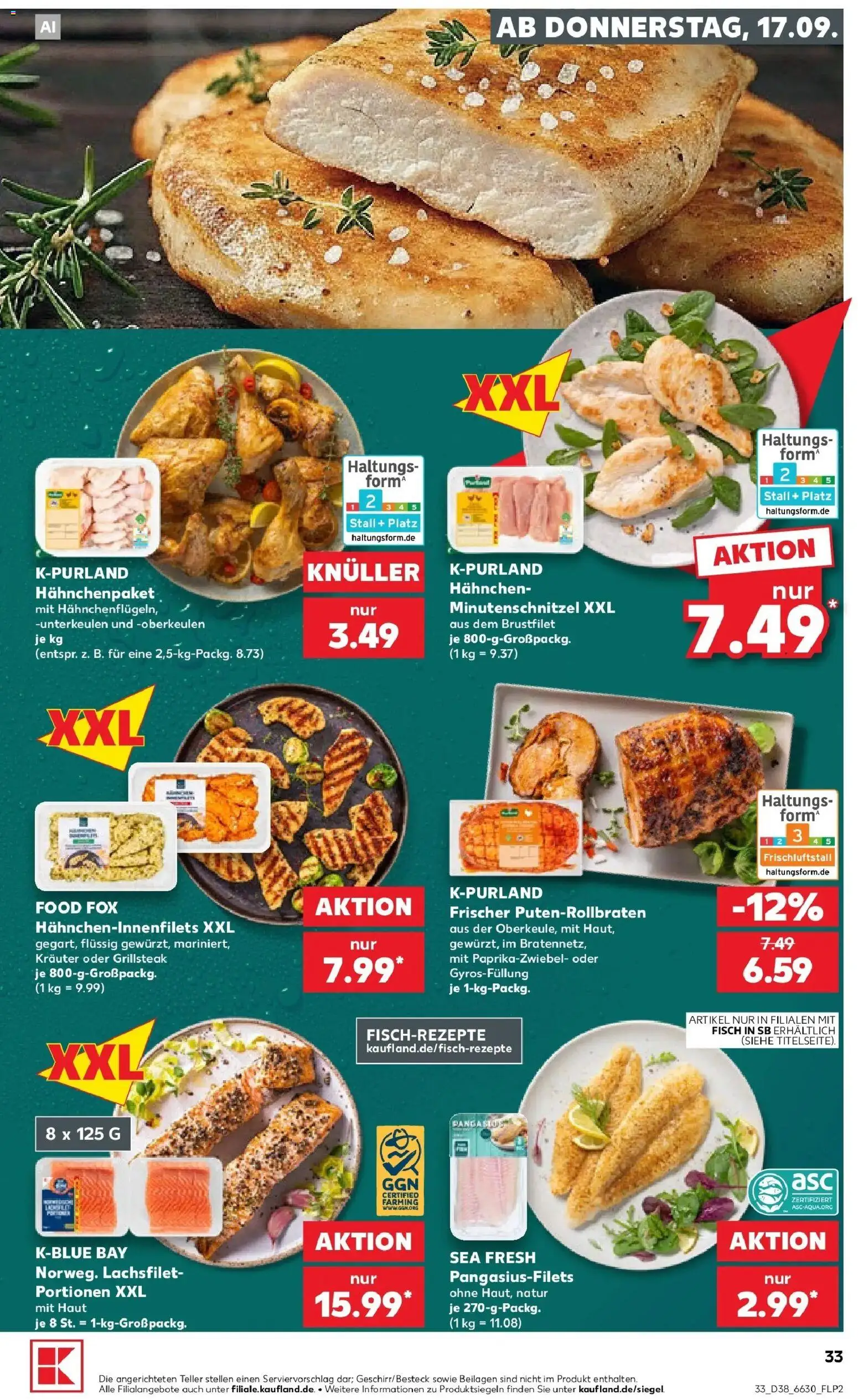 Prospekt Kaufland ab 14.09.2026 » Angebote Online zum Blättern | Seite: 45 | Produkte: Beilagen, Hahnchen, Fisch