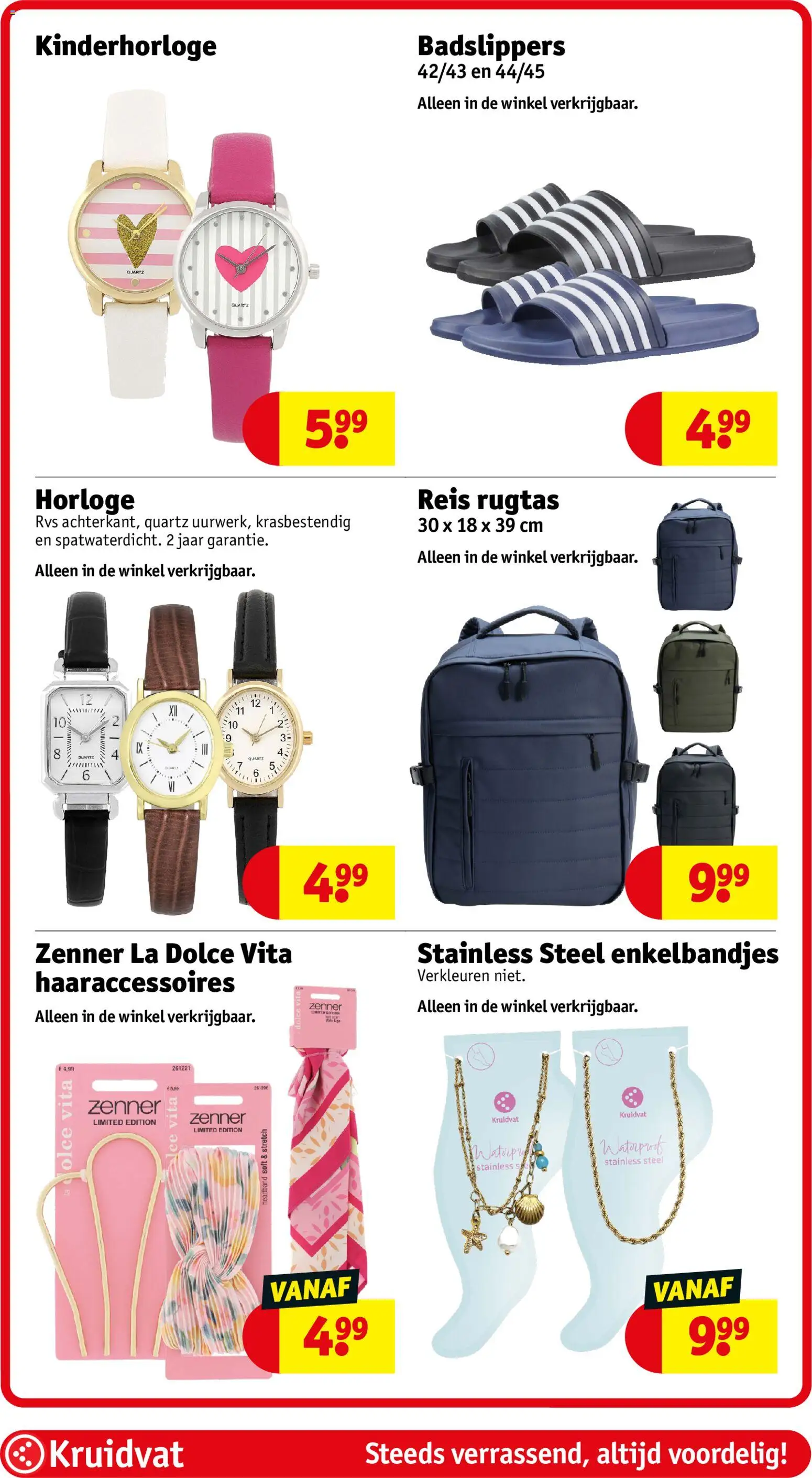 {H1} | Pagina: 61 | Producten: Slippers, Horloge, La