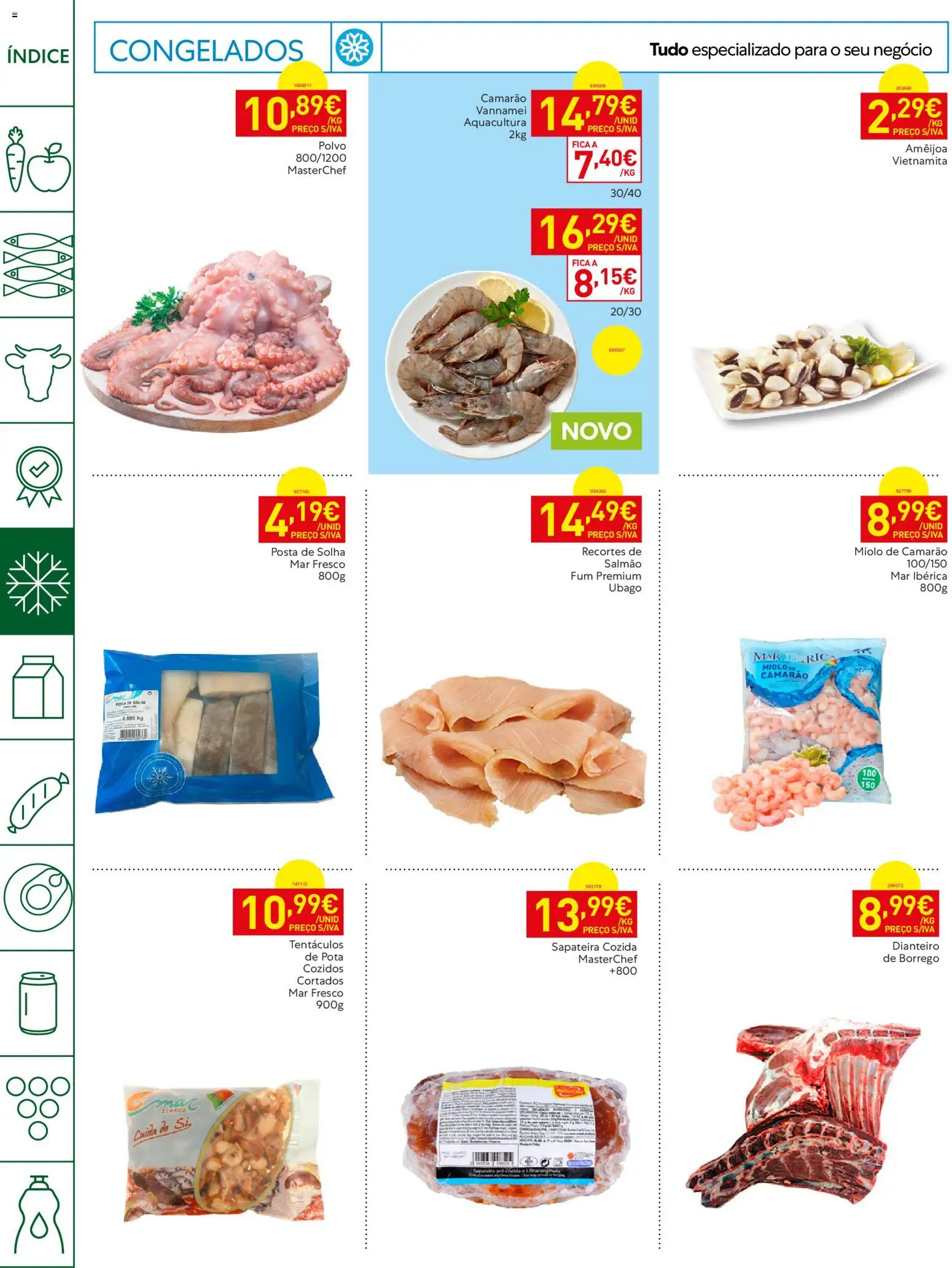 Recheio Horeca Madeira │ válido de 21/07/2026 | Página: 12 | Produtos: Polvo, Camarão, Salmão, Sapateira