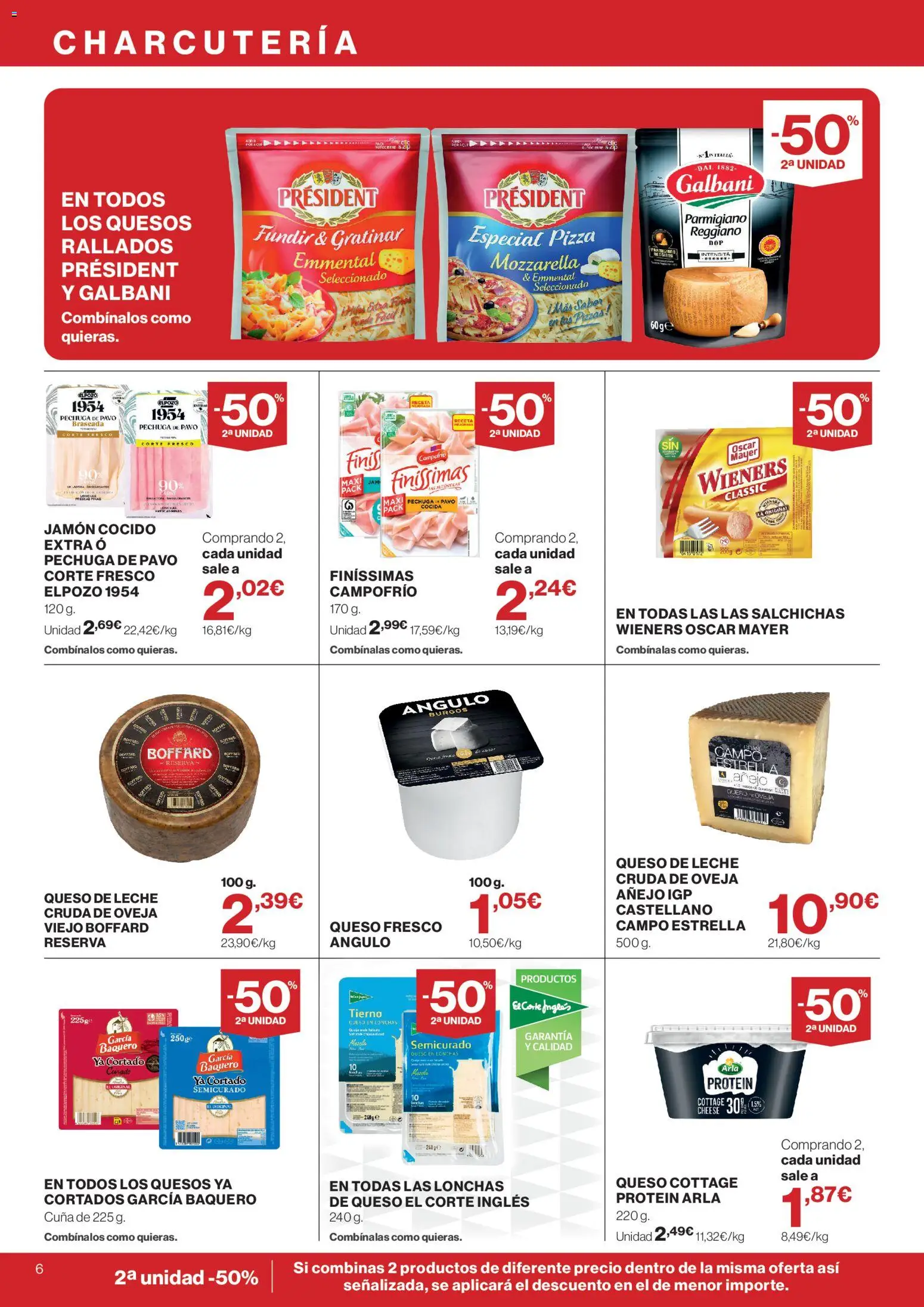 Supercor folleto │ válido desde el 15/10/2026 | Página: 6 | Productos: Jamón cocido, Mozzarella, Queso en lonchas, Pavo