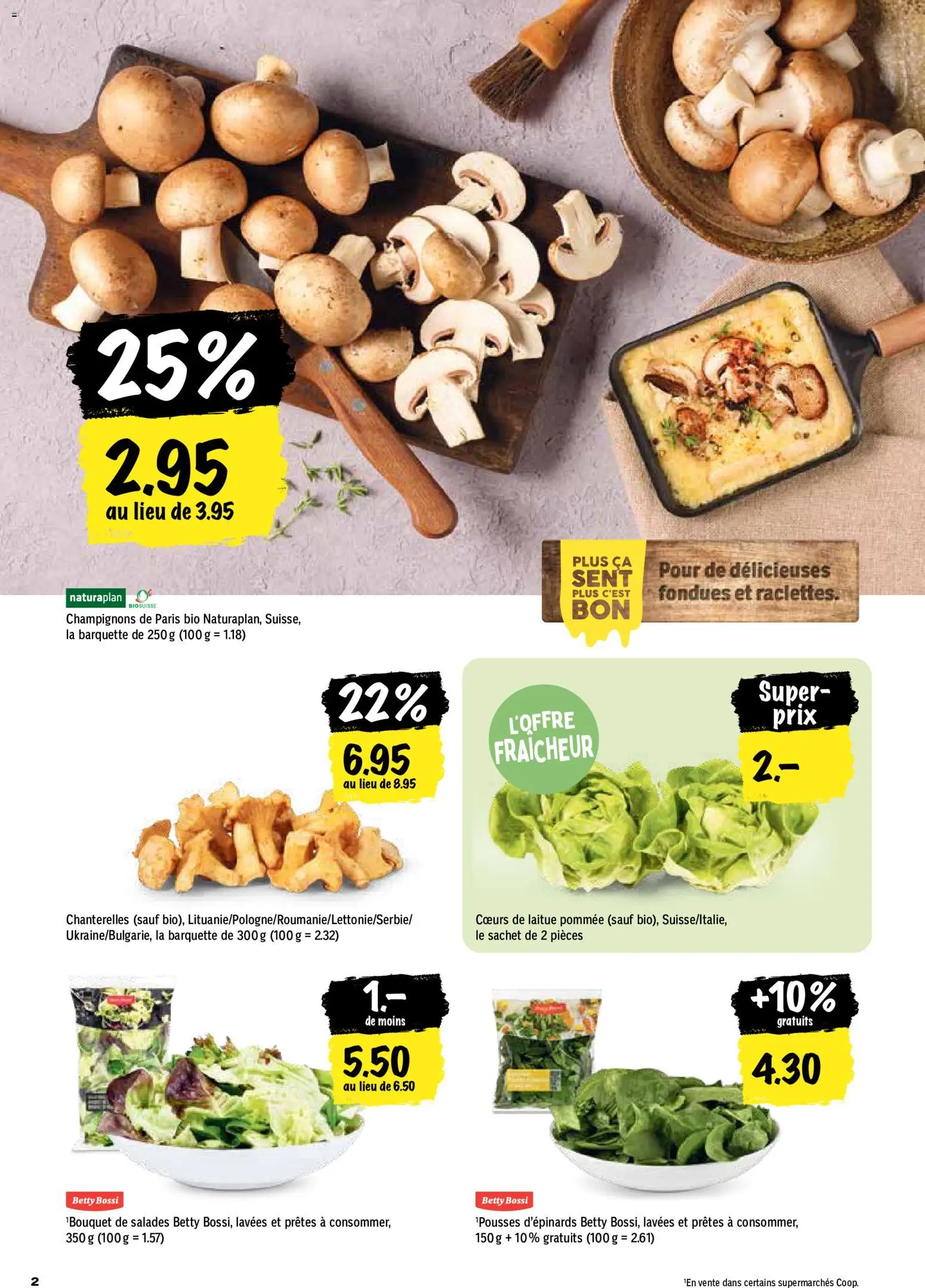 Coop aktionen FR – gültig ab 01.10.2026 | Seite: 2 | Produkte: Champignons